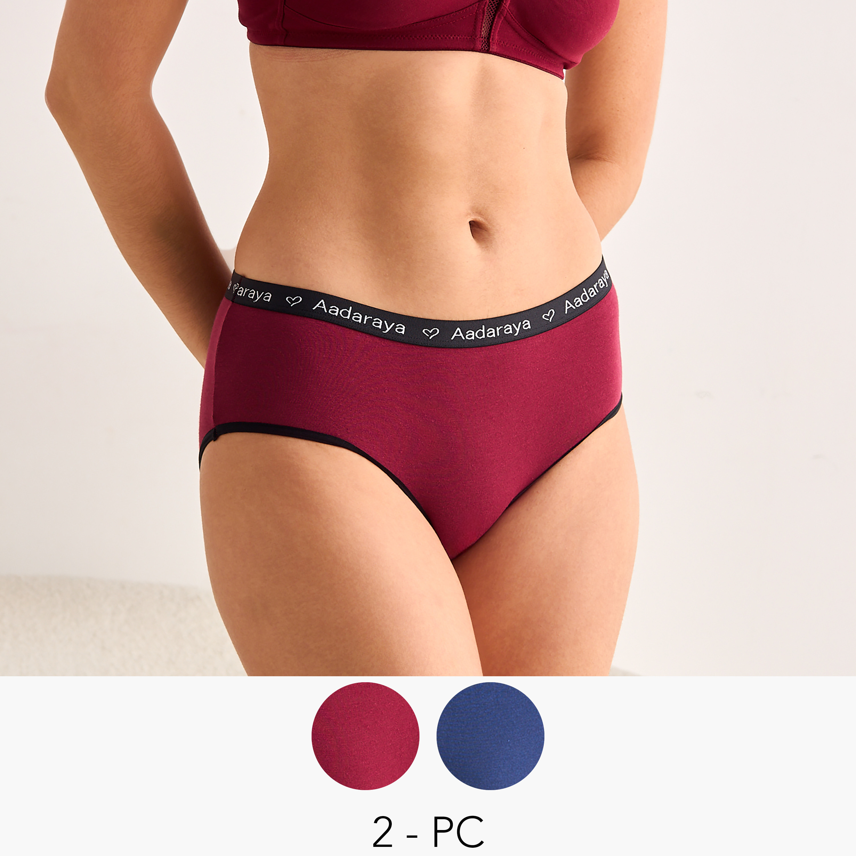 Pack of 2 Aadaraya Elastic Waist Briefs-women-clothing-lingerie-panties-image-1