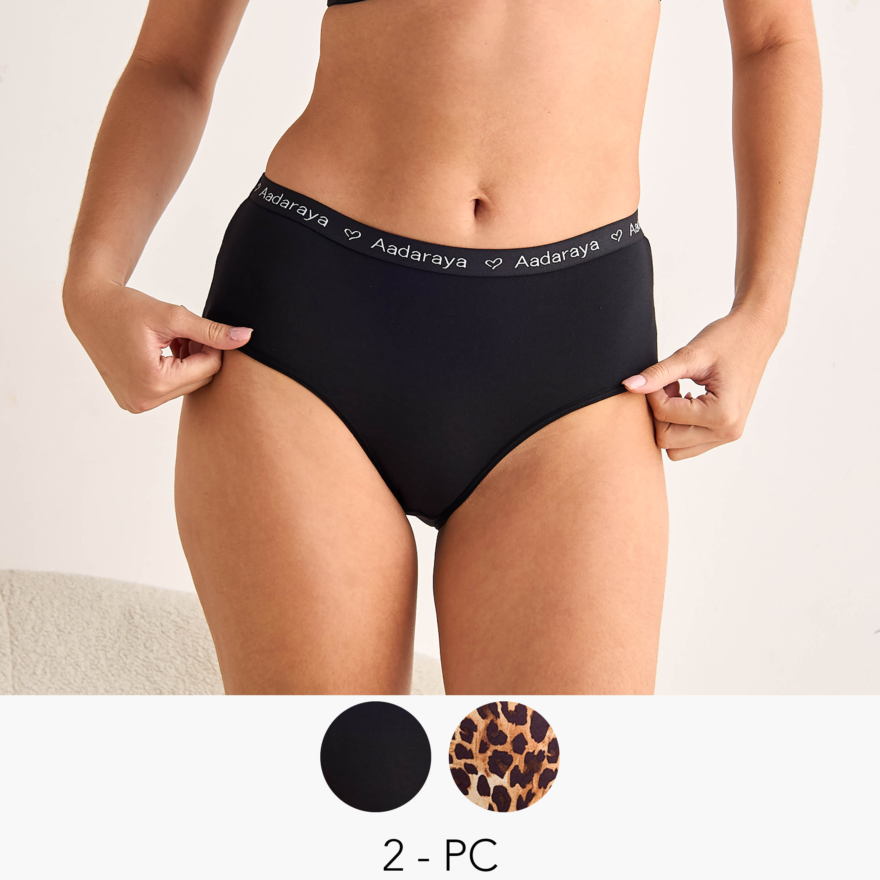 Pack of 2 Aadaraya Elastic Waist Briefs-women-clothing-lingerie-panties-image-1