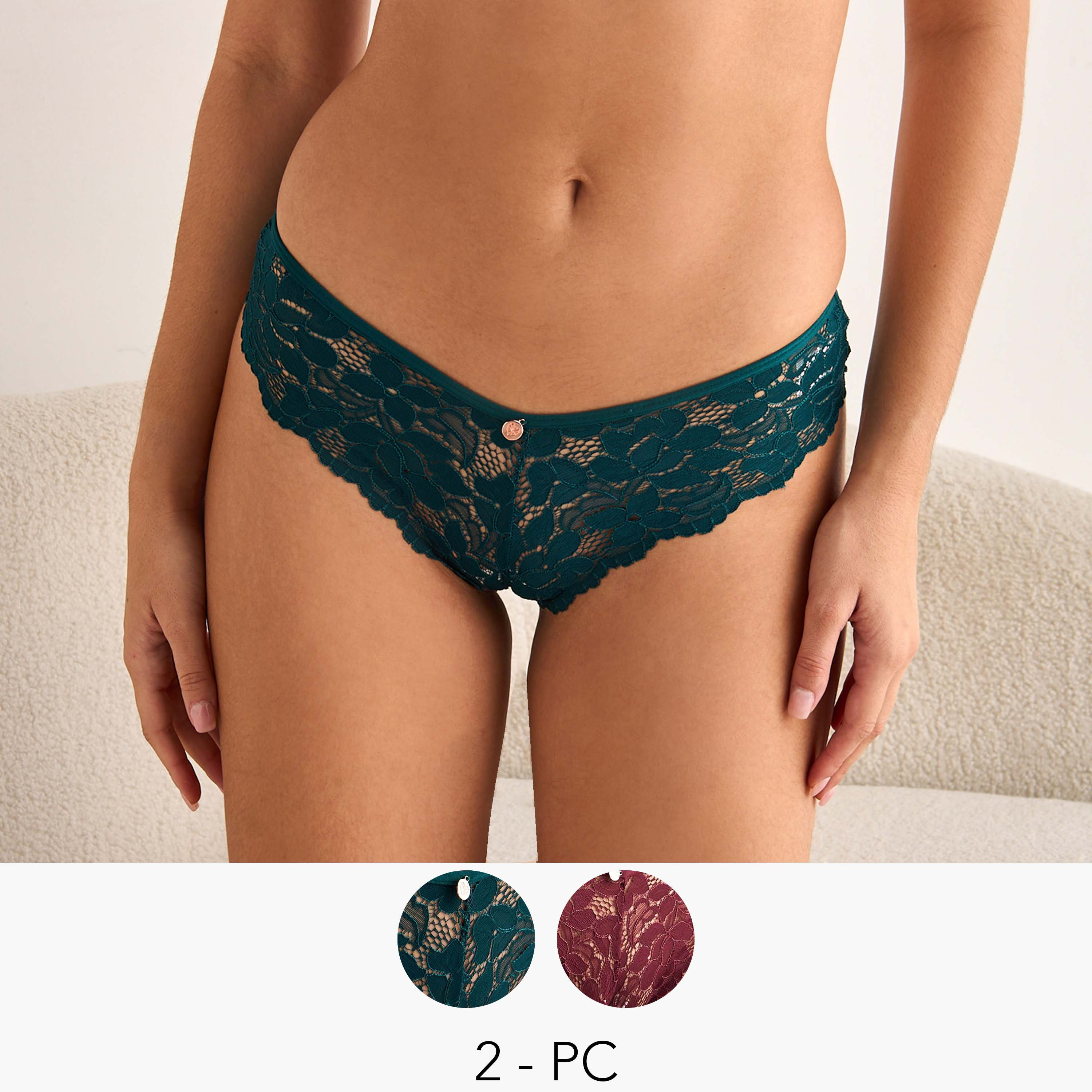 Set of 2 - Splash Intimates Lace Bikini Briefs-women-clothing-lingerie-panties-image-1