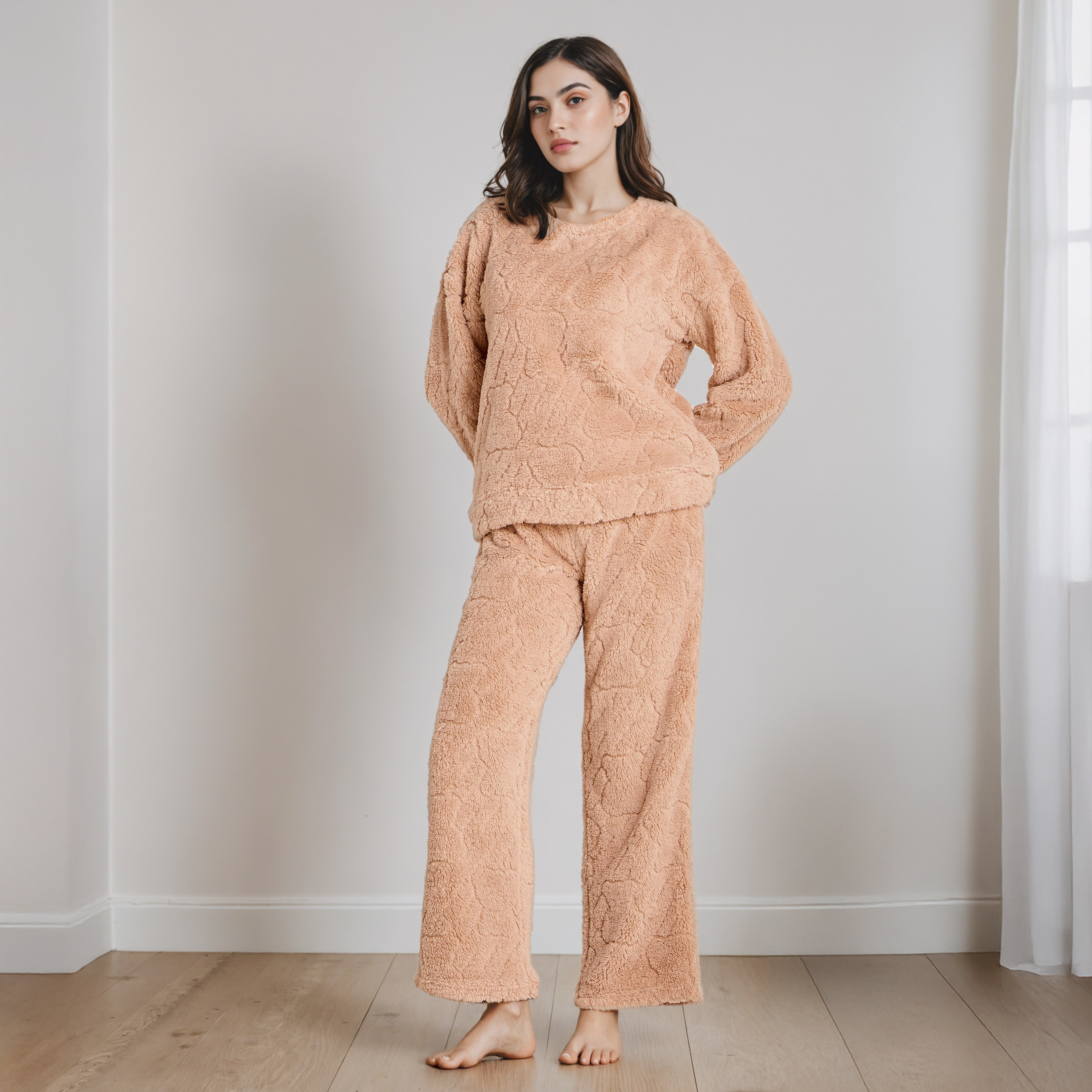 طقم بلوزة وبنطلون بيجاما-women-clothing-nightwear-pyjamas-longsets-image-1