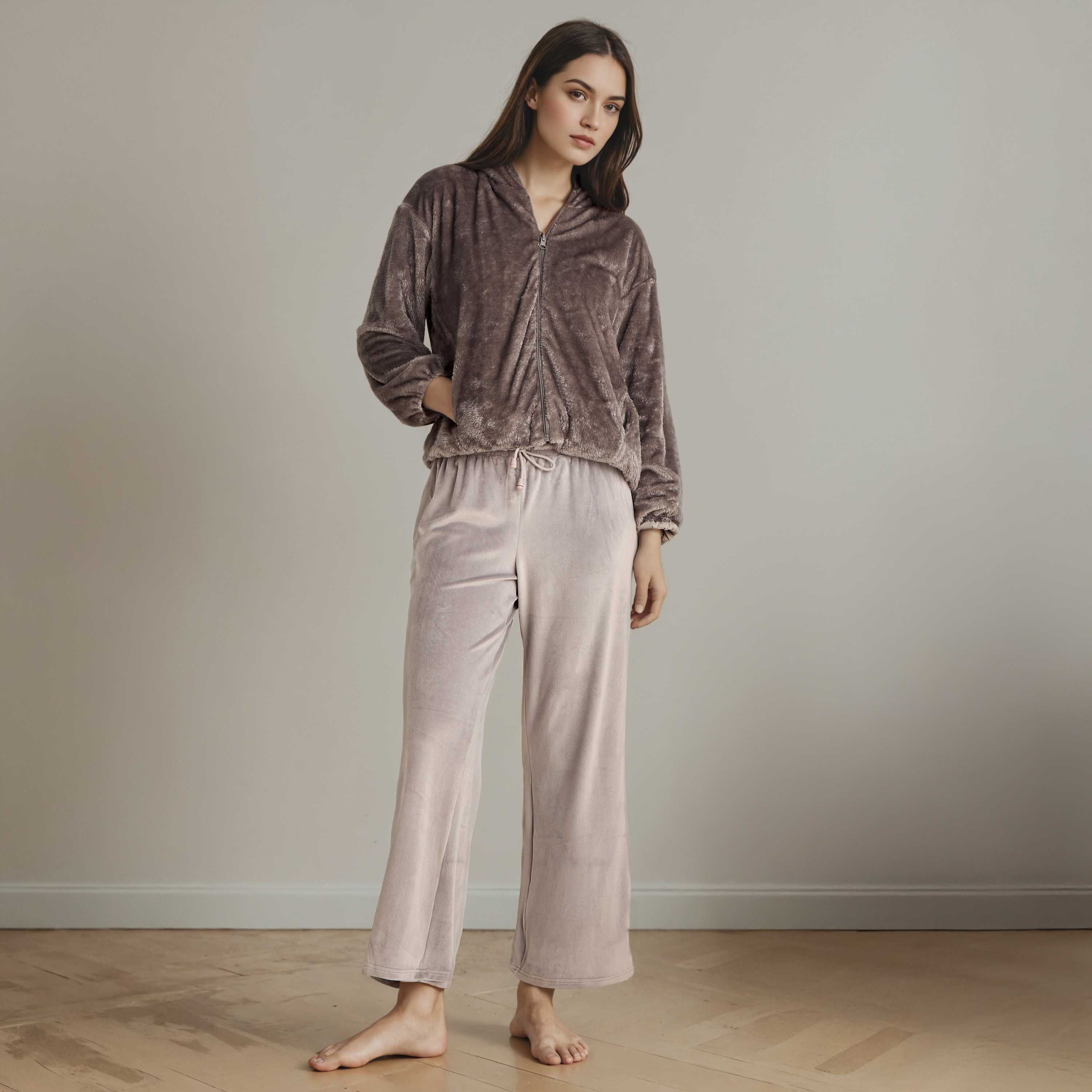 Plush Textured Pyjama Set-women-clothing-nightwear-pyjamas-longsets-image-1