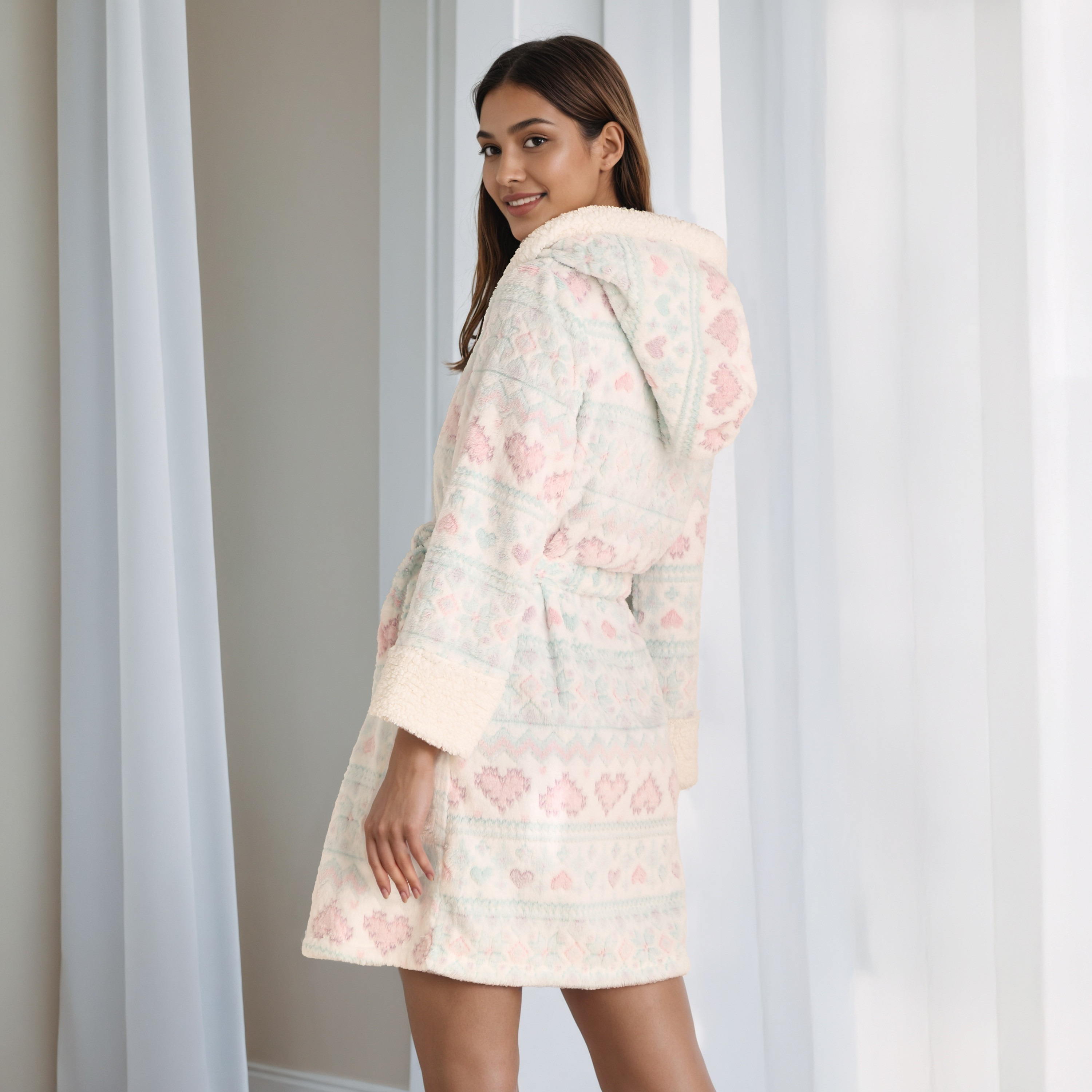 Hooded Night Robe with Pocket-women-clothing-nightwear-robes-image-2