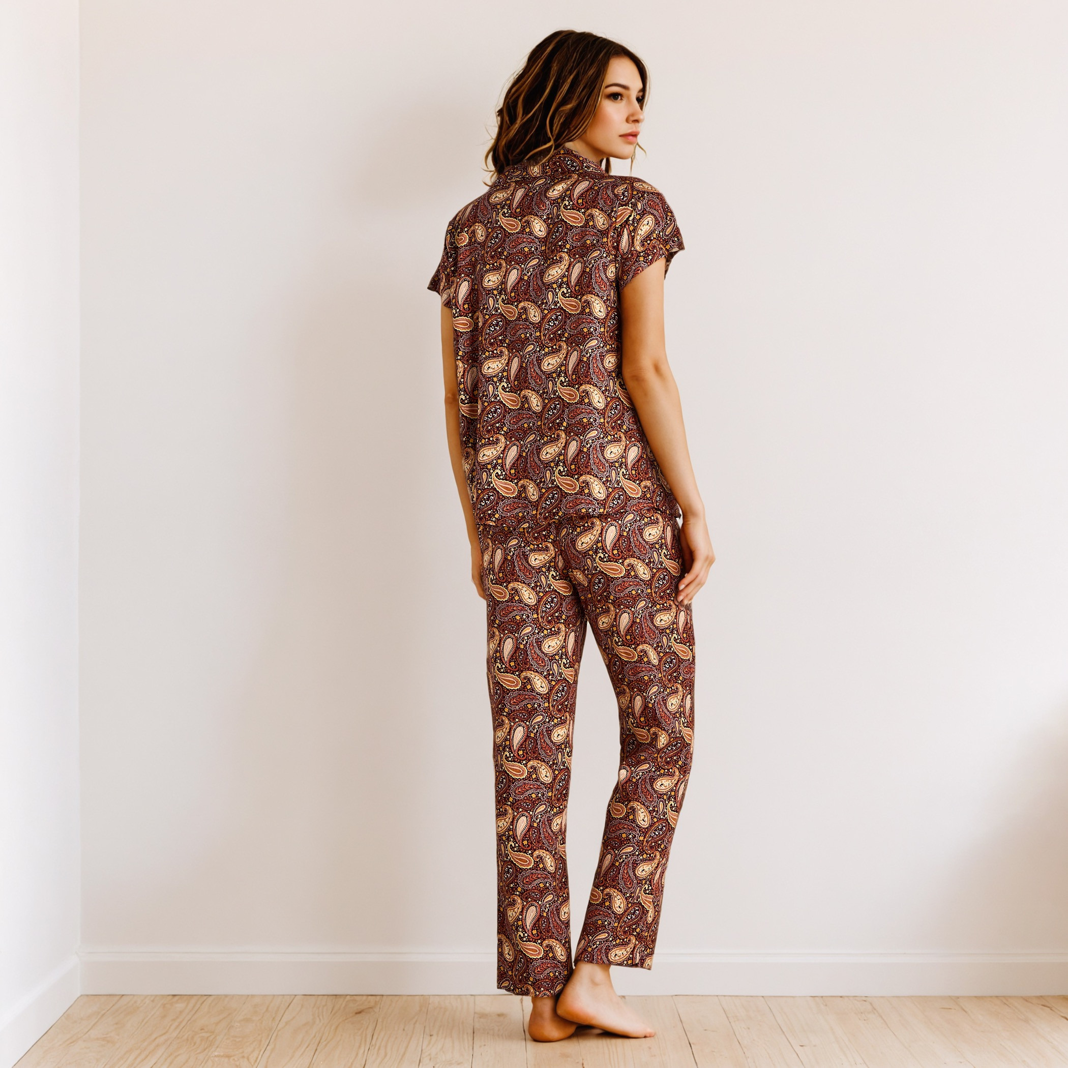 Paisley Print Top with Pyjama and Eye Mask Set-women-clothing-nightwear-pyjamas-longsets-image-3