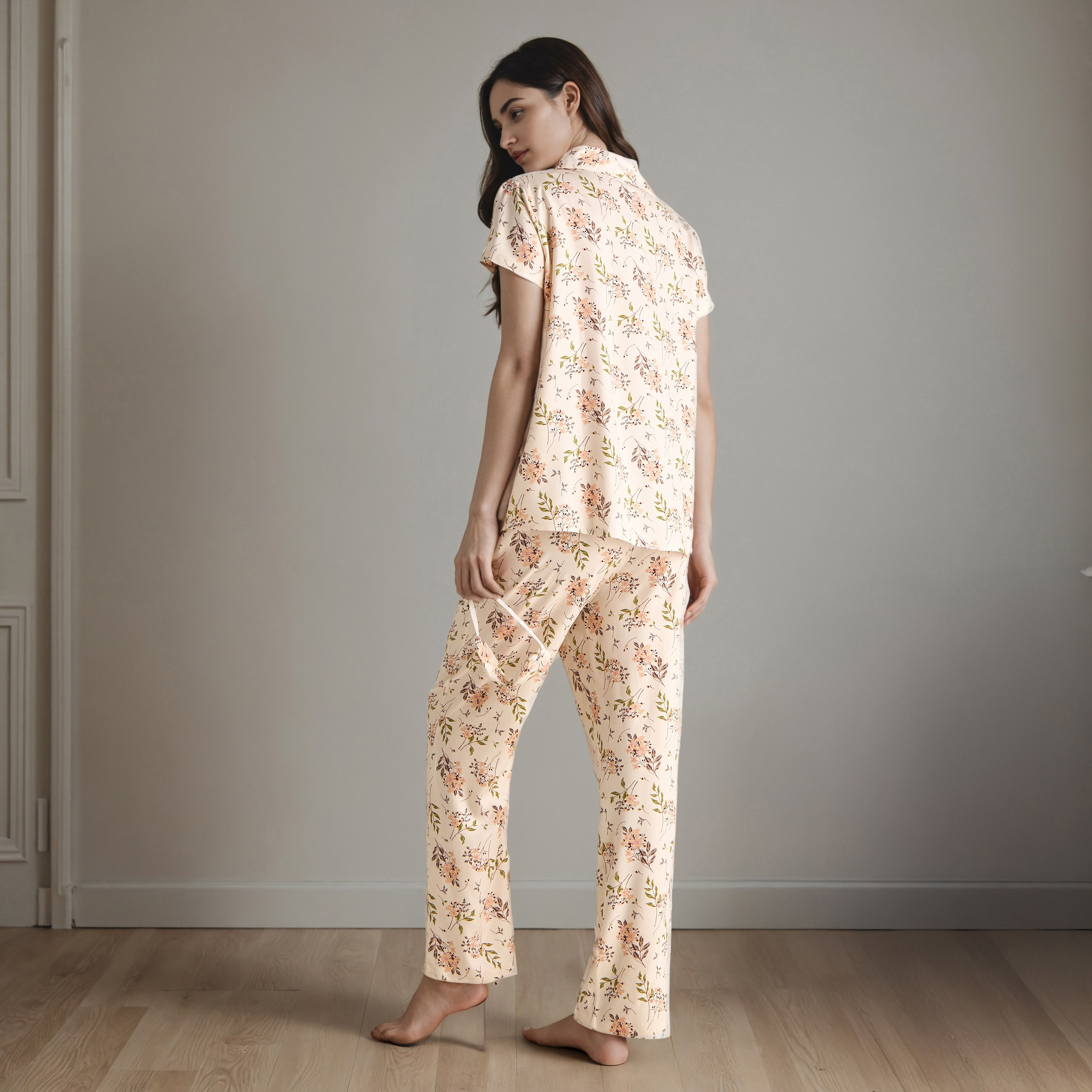 Floral Print Top with Pyjama and Eye Mask Set-women-clothing-nightwear-pyjamas-longsets-image-3