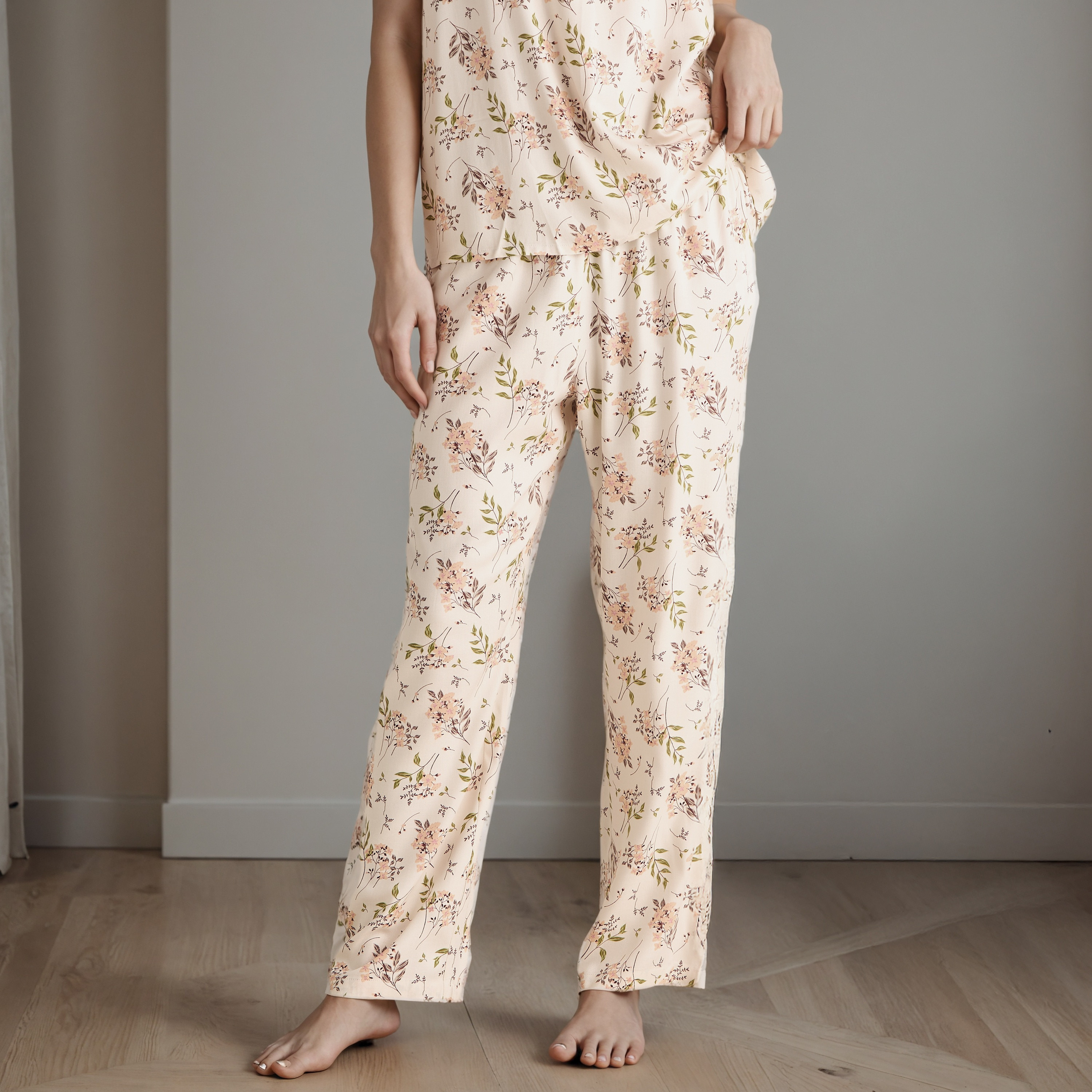 Floral Print Top with Pyjama and Eye Mask Set-women-clothing-nightwear-pyjamas-longsets-image-4