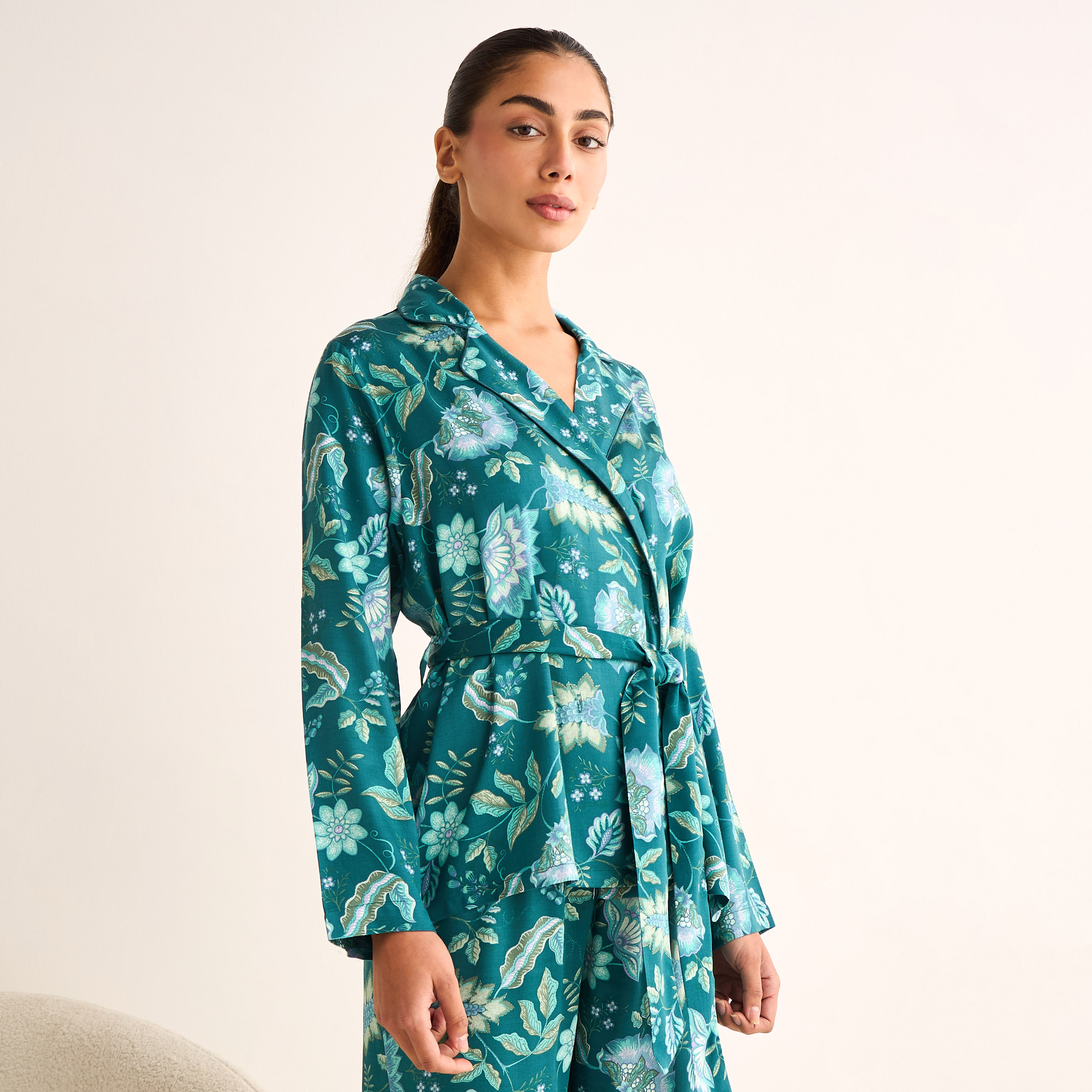 Pyjama Set Belted Shirt & Trousers Viscose-women-clothing-nightwear-pyjamas-longsets-image-3