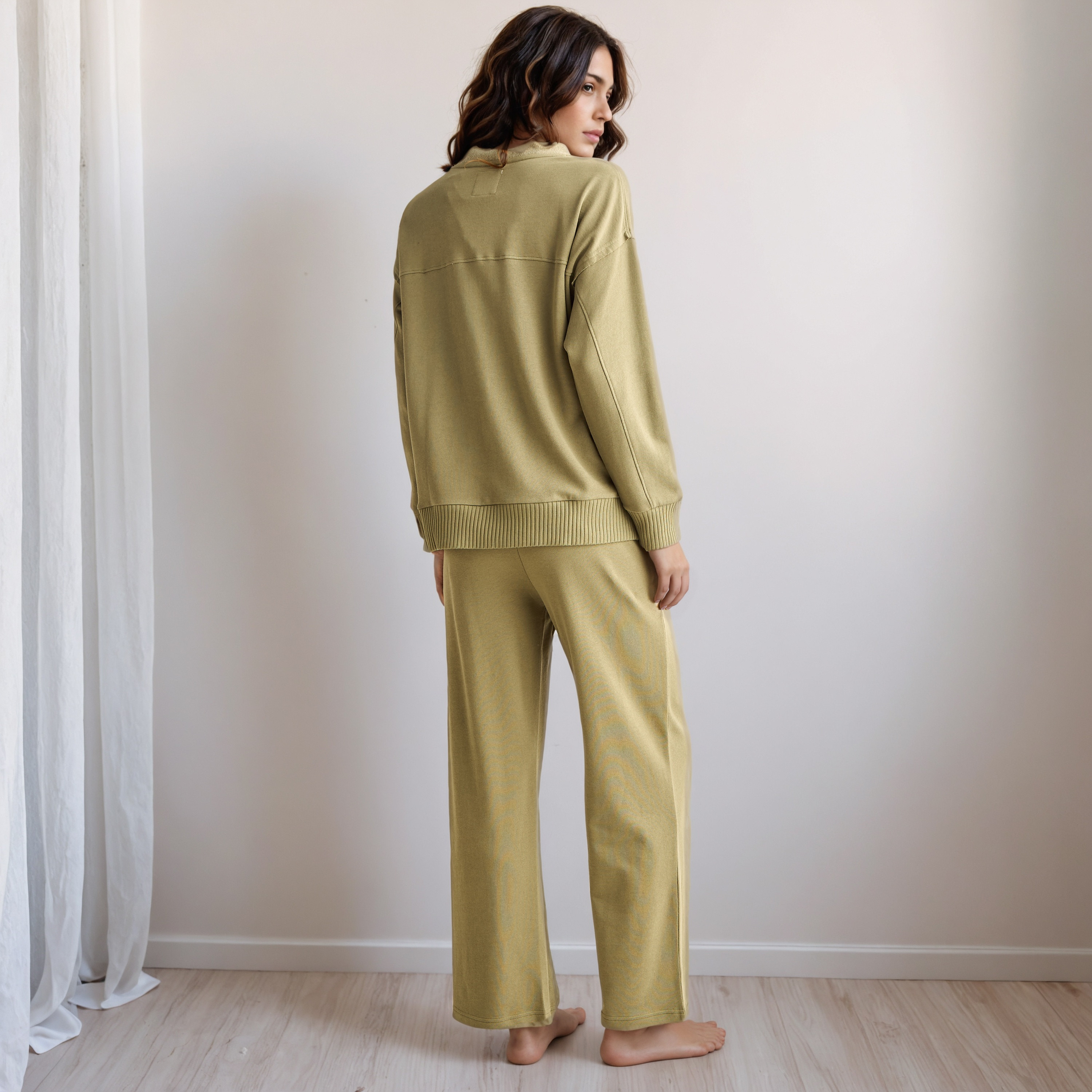 Pyjama Set Button-Down Cardigan Shirt & Trousers-women-clothing-nightwear-pyjamas-longsets-image-3