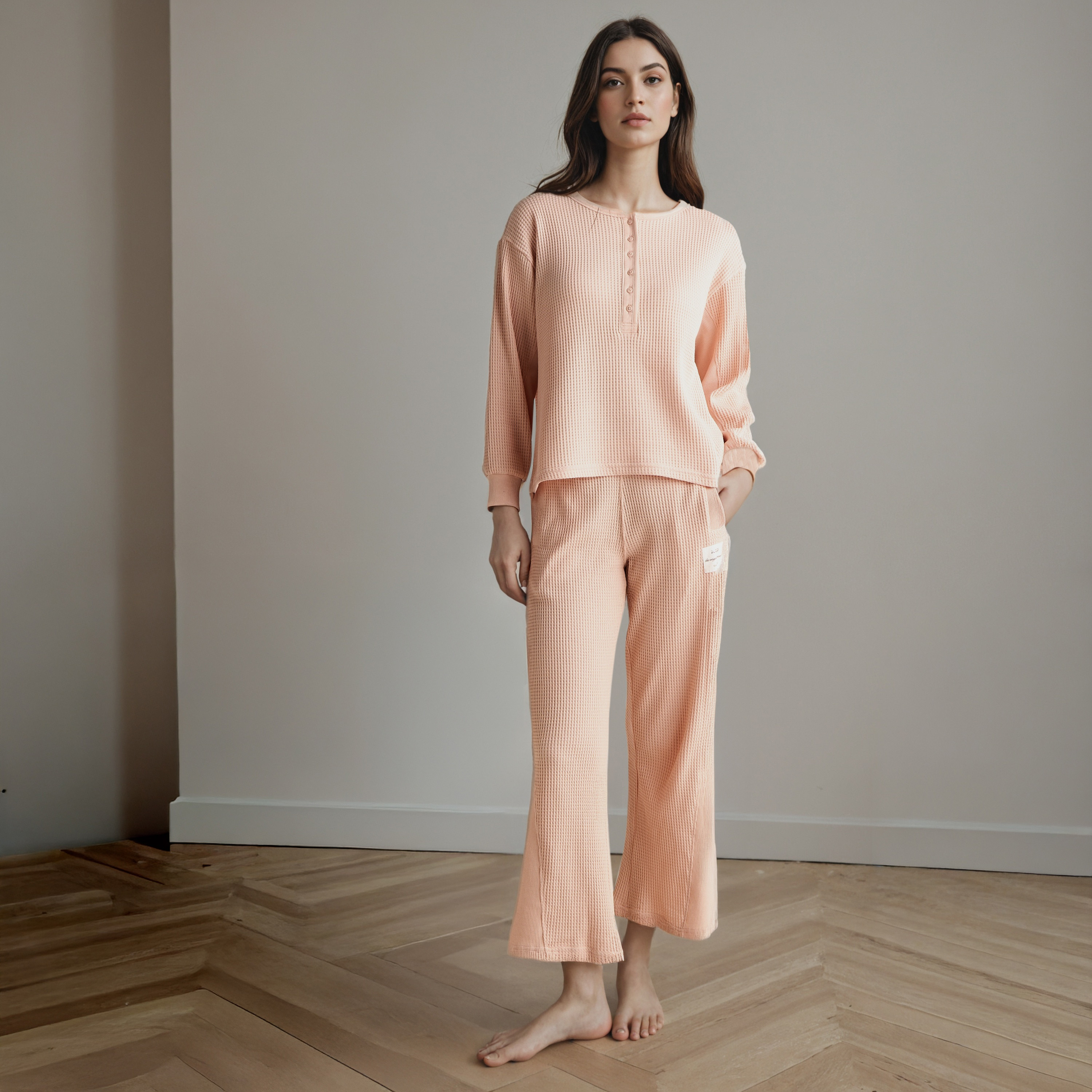 Textured Cotton Pyjama Set-women-clothing-nightwear-pyjamas-longsets-image-1