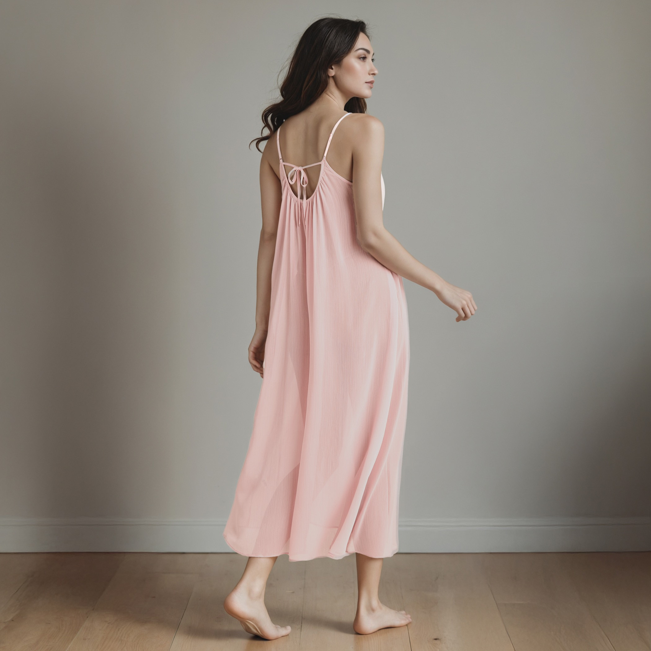 Lace Accent Sleeveless Night Dress-women-clothing-nightwear-nighties-image-3