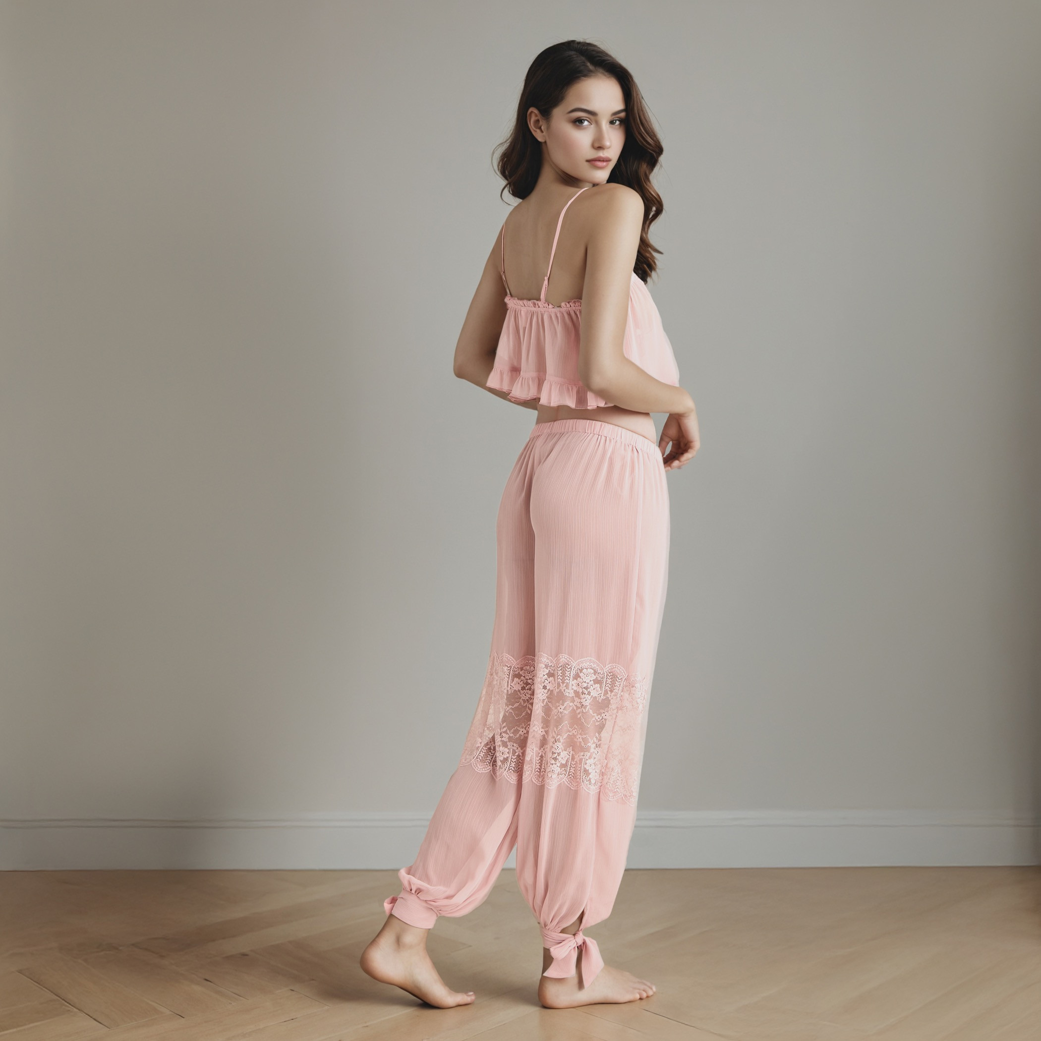 Lace Accent Sleeveless Camisole Top and Pyjama Set-women-clothing-nightwear-pyjamas-longsets-image-1