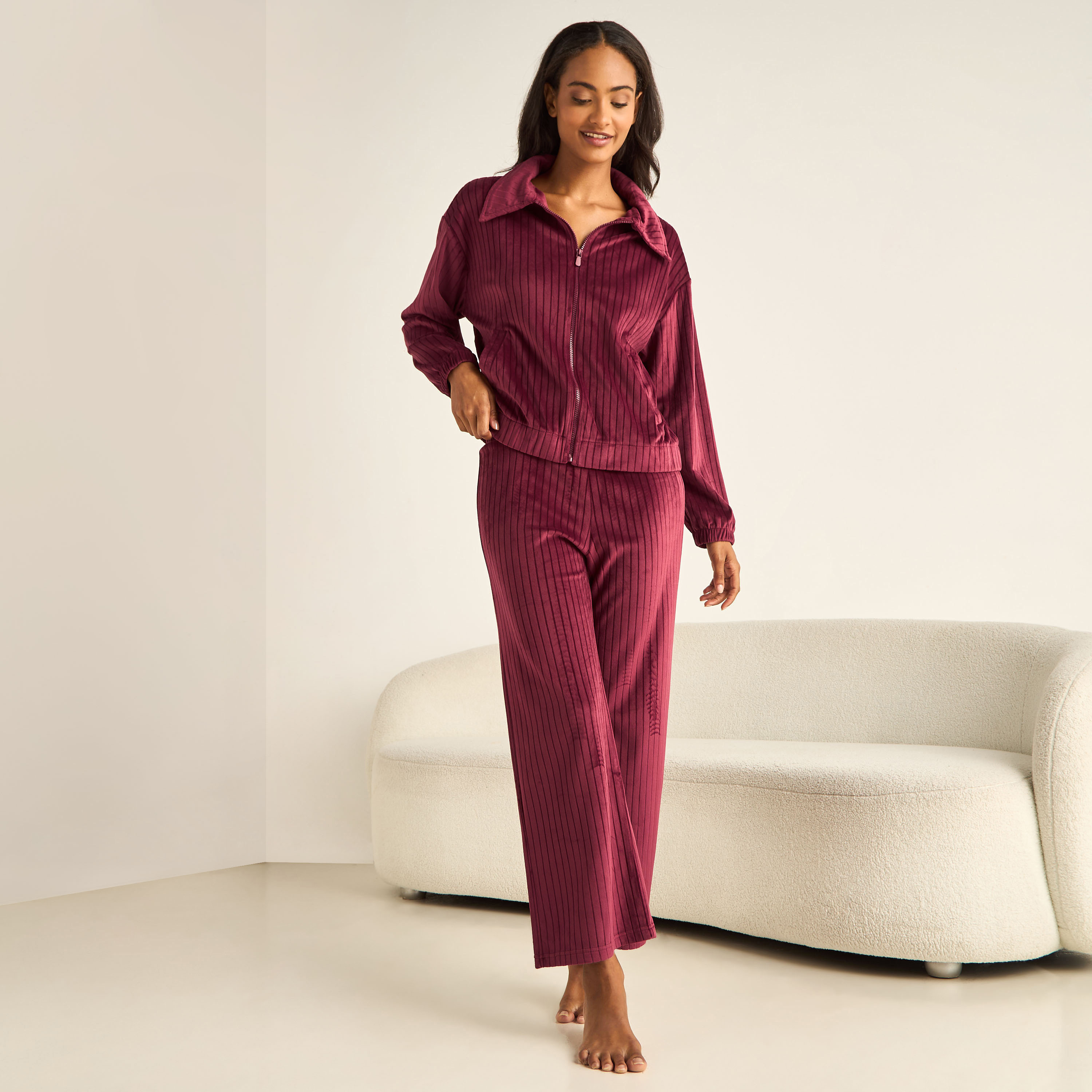 Pyjama Set Collared Shirt & Trousers-women-clothing-nightwear-pyjamas-longsets-image-1