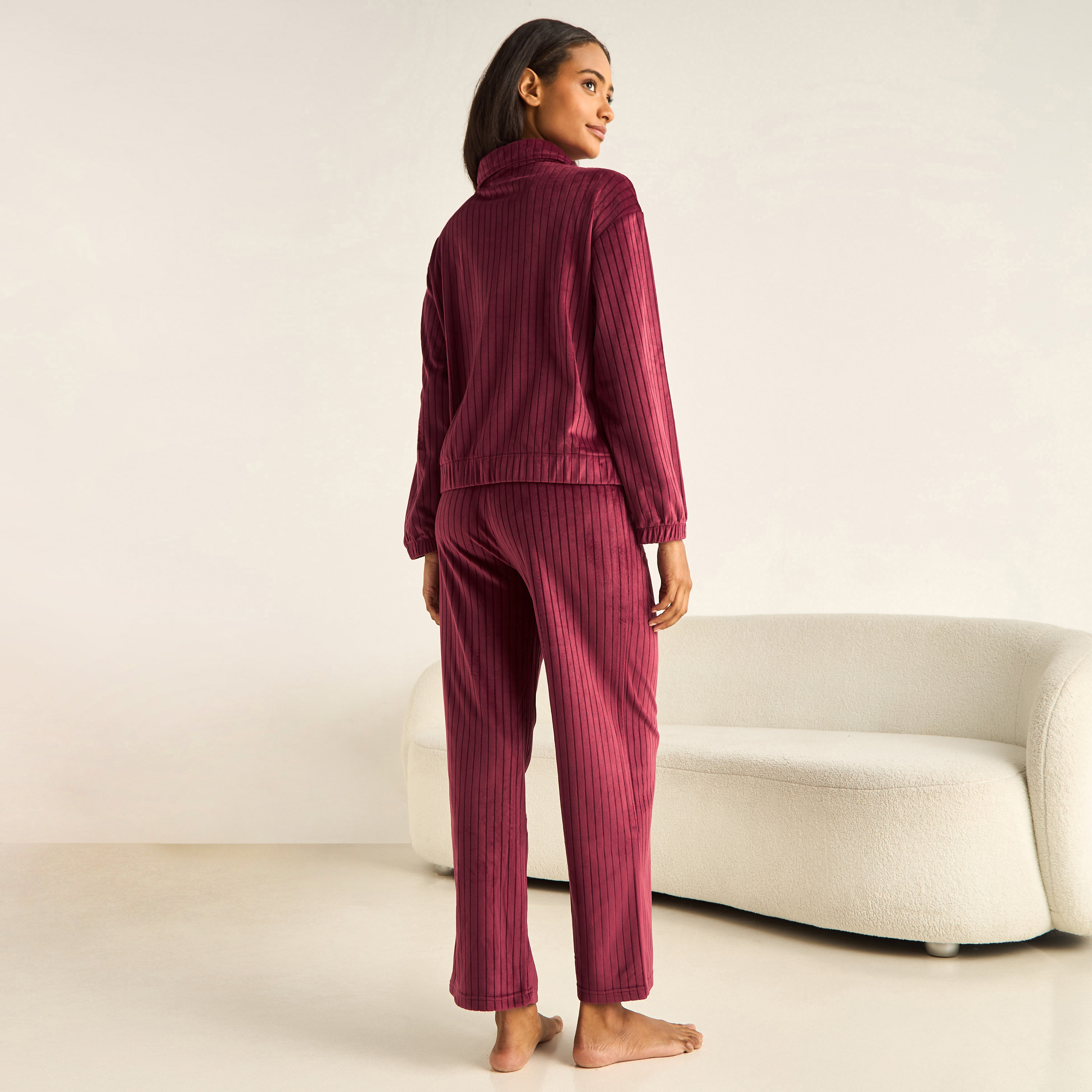 Pyjama Set Collared Shirt & Trousers-women-clothing-nightwear-pyjamas-longsets-image-3