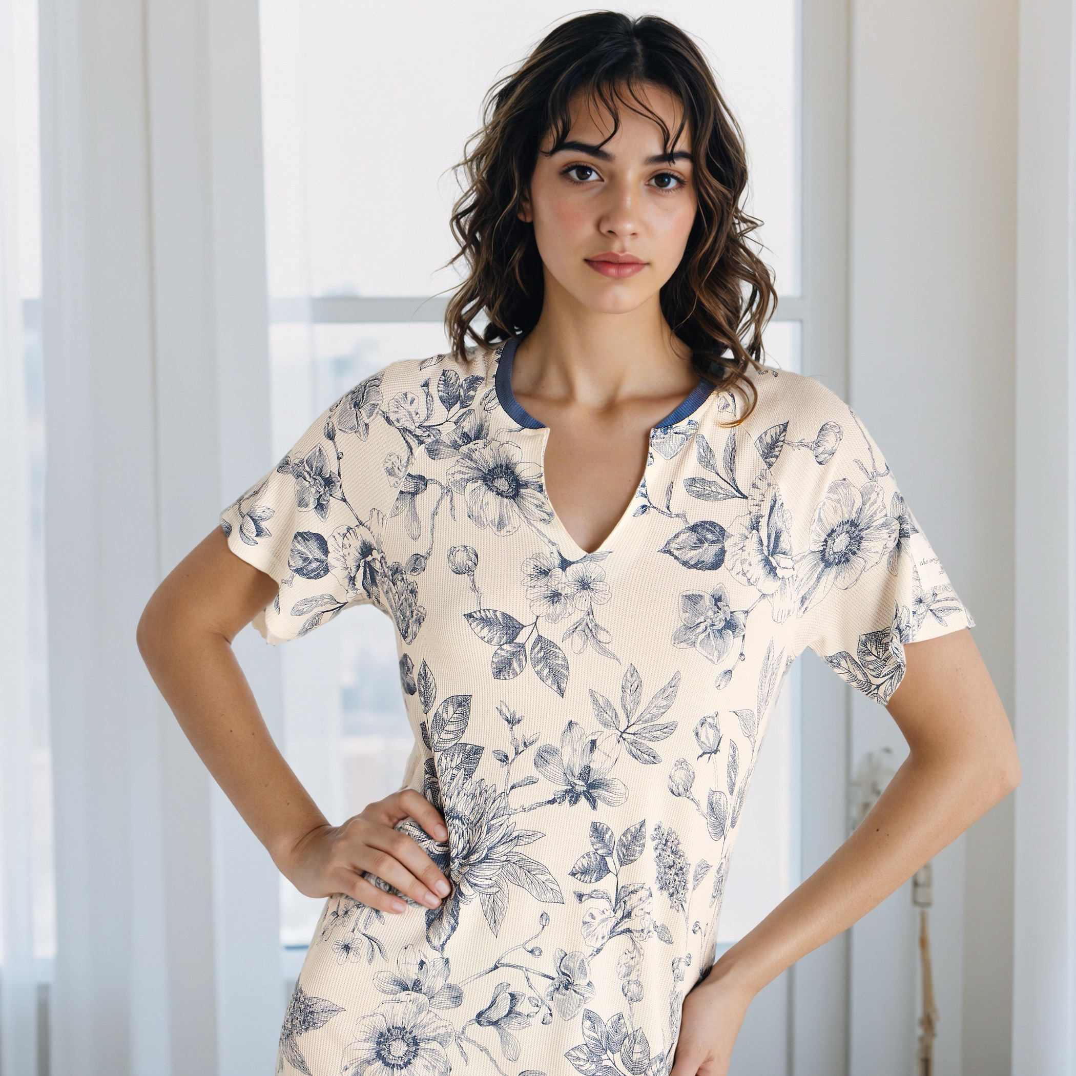 Floral Print Night Dress-women-clothing-nightwear-nighties-image-4