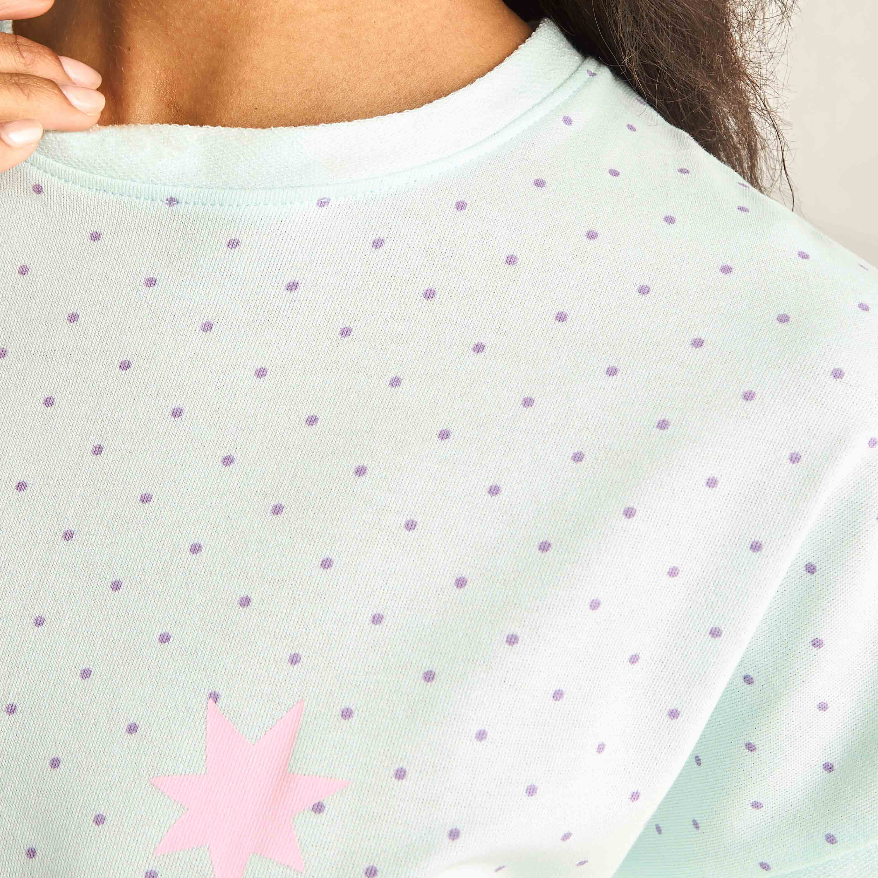 Stitch Print Nighty Cotton with Crew Neck-women-clothing-nightwear-nighties-image-3