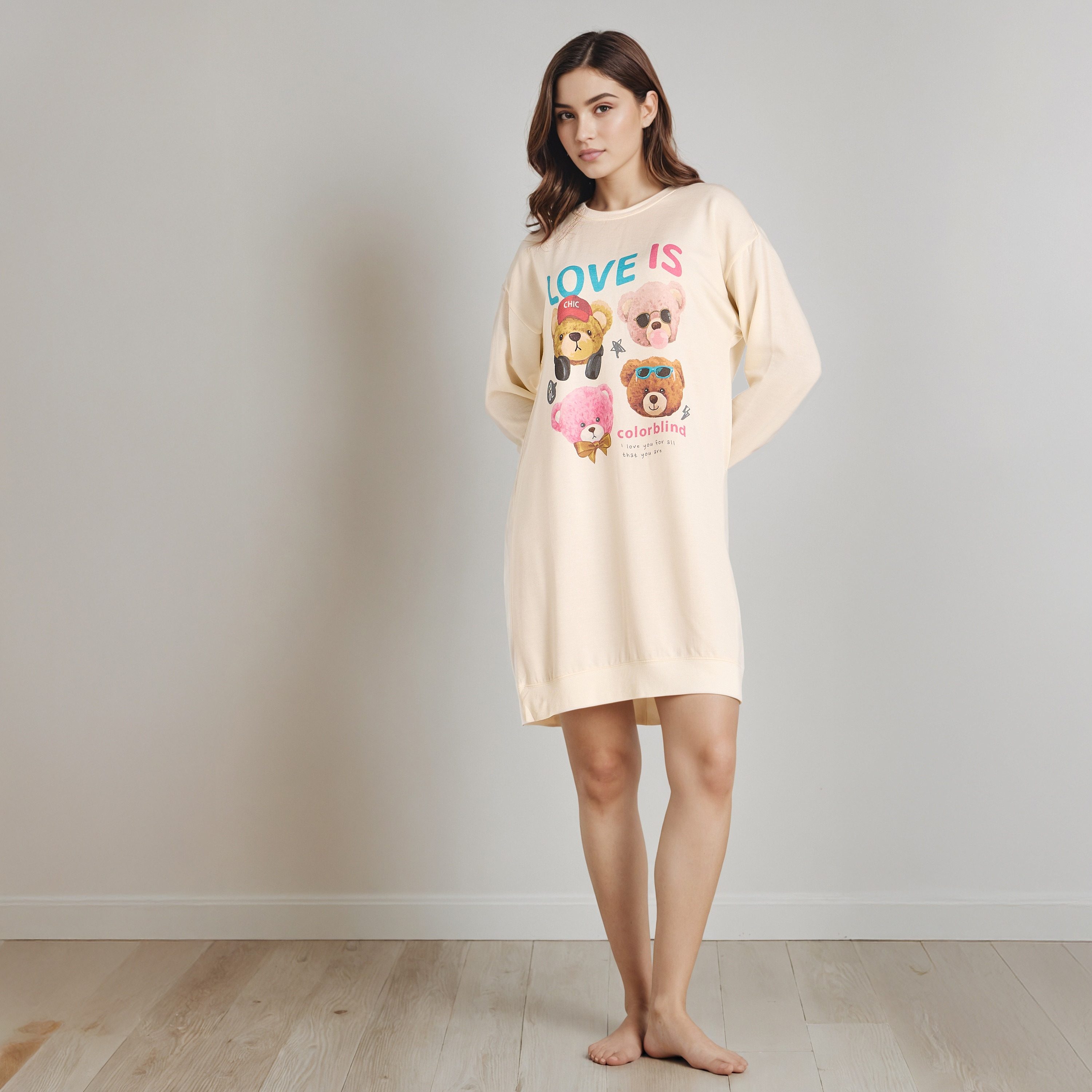 قميص نوم بطبعات وأكمام طويلة-women-clothing-nightwear-nighties-image-2