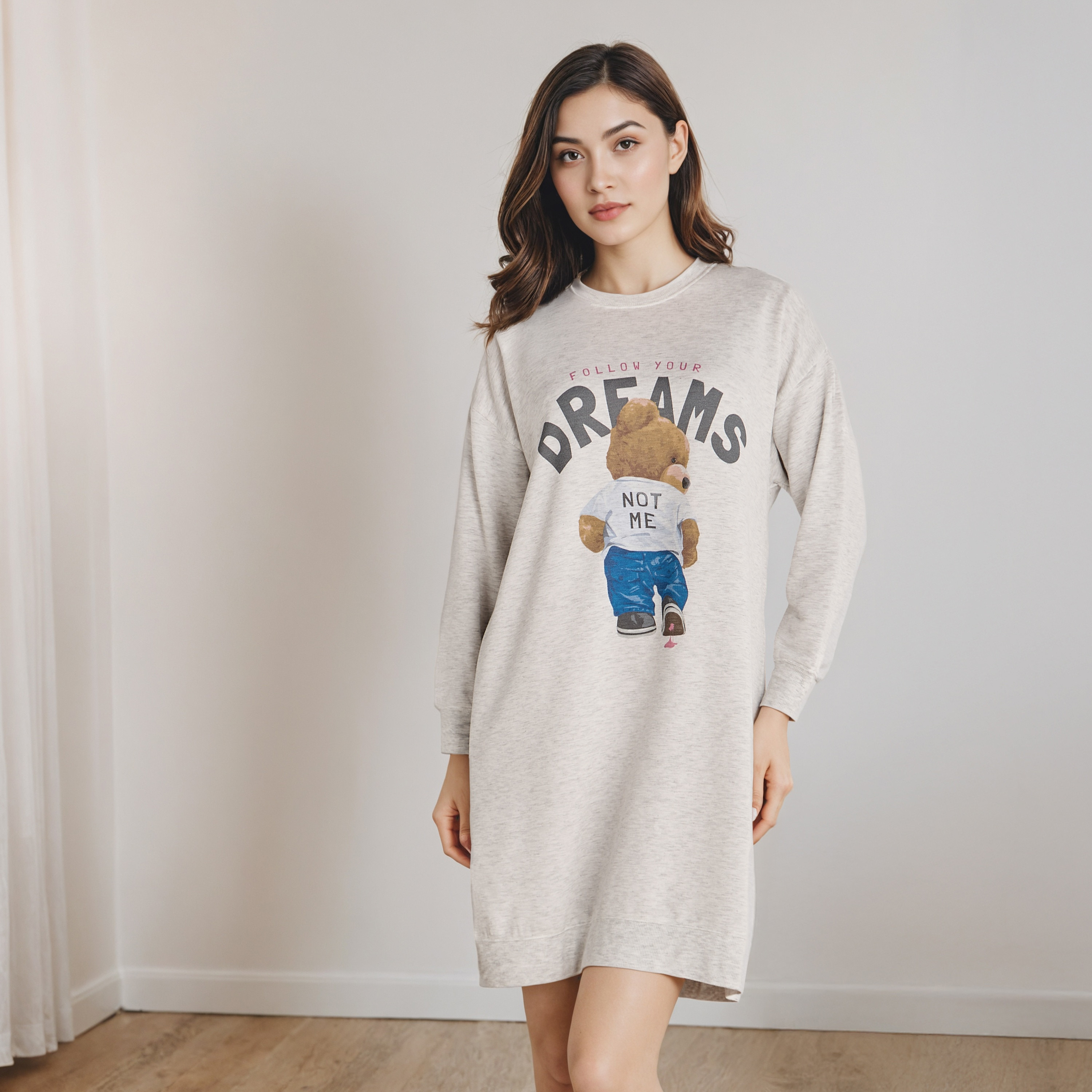 قميص نوم بطبعات وأكمام طويلة-women-clothing-nightwear-nighties-image-1