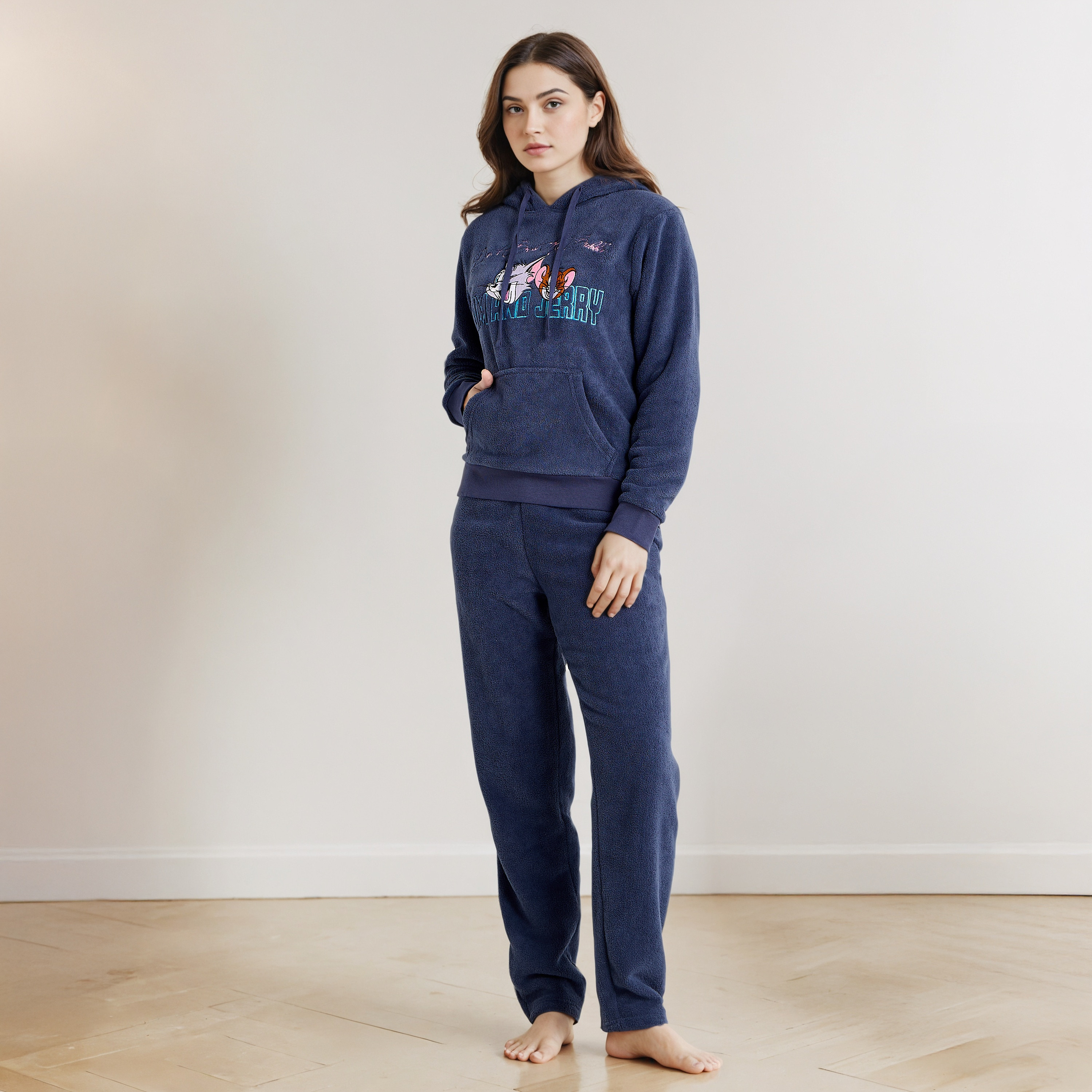 Pyjama Set Hooded Sweatshirt & Trousers-women-clothing-nightwear-pyjamas-longsets-image-1