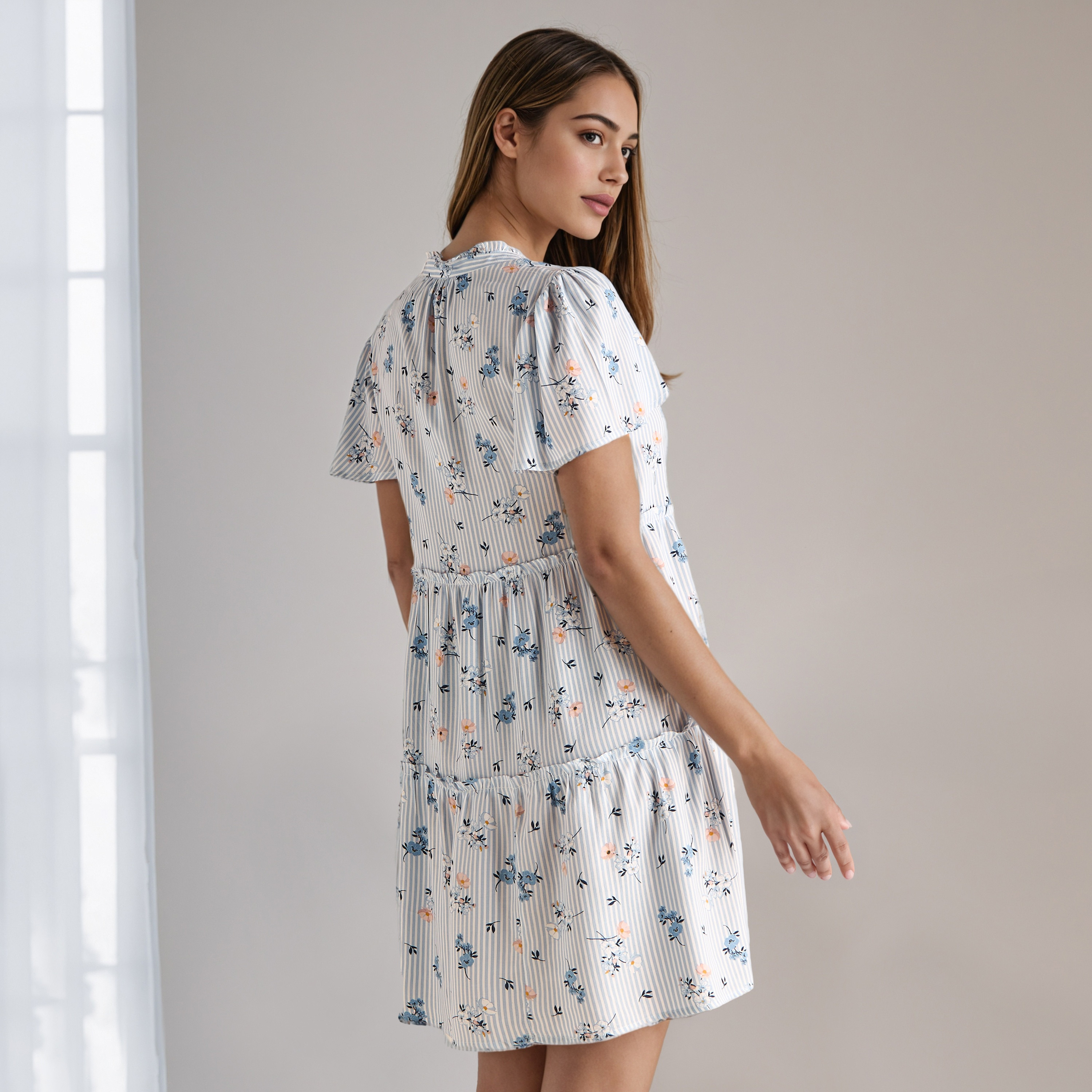 Set of 2 - Assorted Tiered Viscose Night Dress-women-clothing-nightwear-nighties-image-2