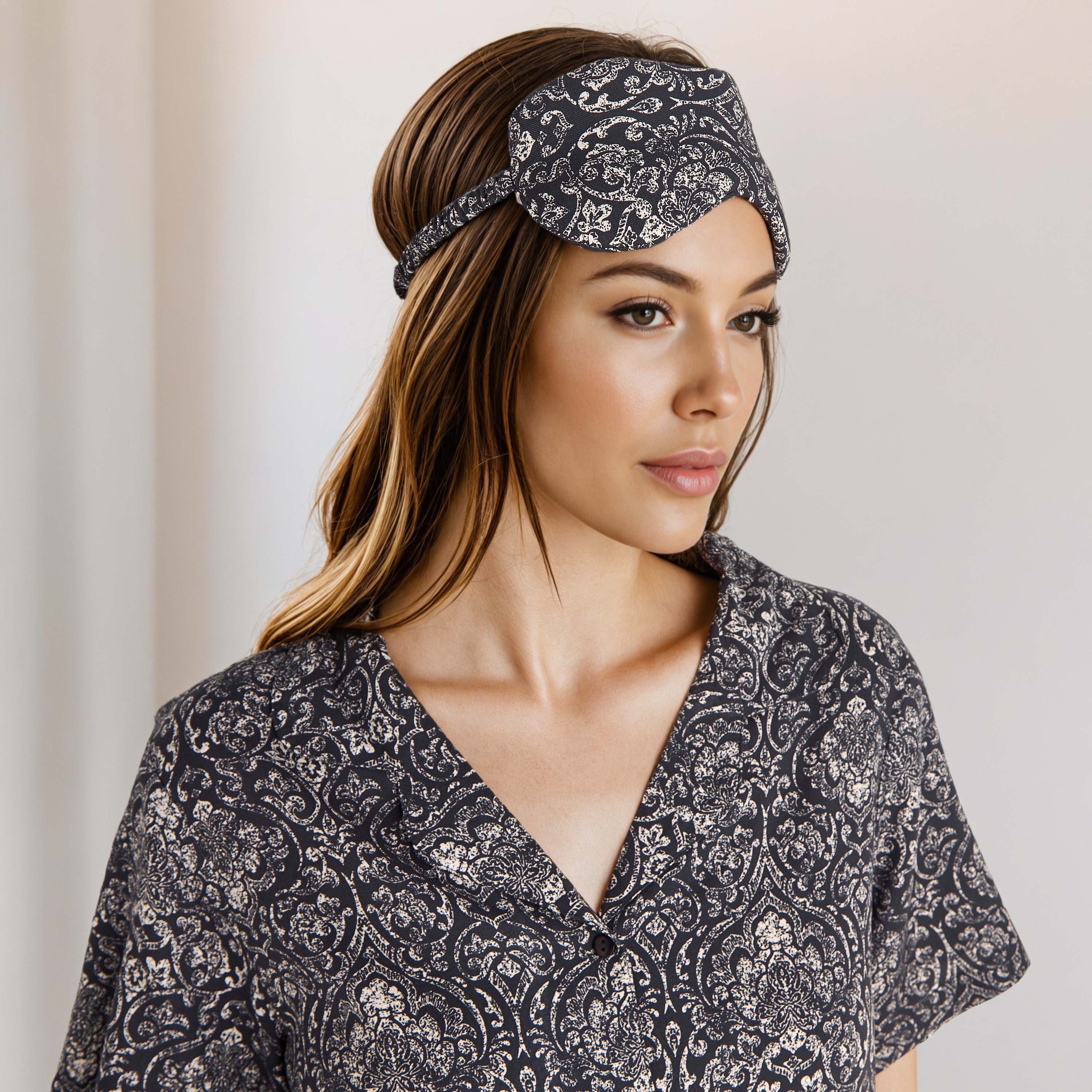 Floral Print Pyjama Set with Eye Mask-women-clothing-nightwear-pyjamas-longsets-image-5