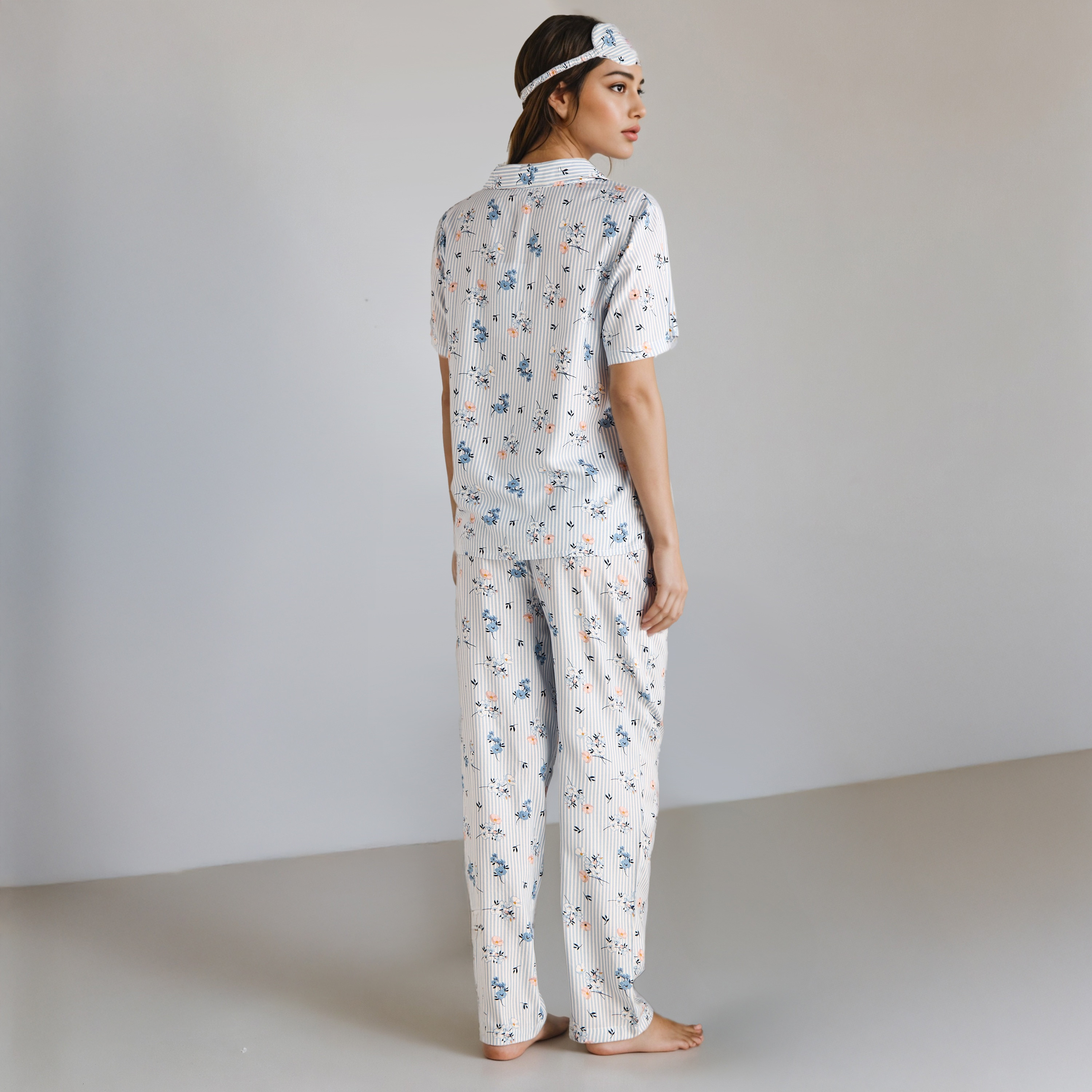 Floral Print Pyjama Set with Eye Mask-women-clothing-nightwear-pyjamas-longsets-image-3