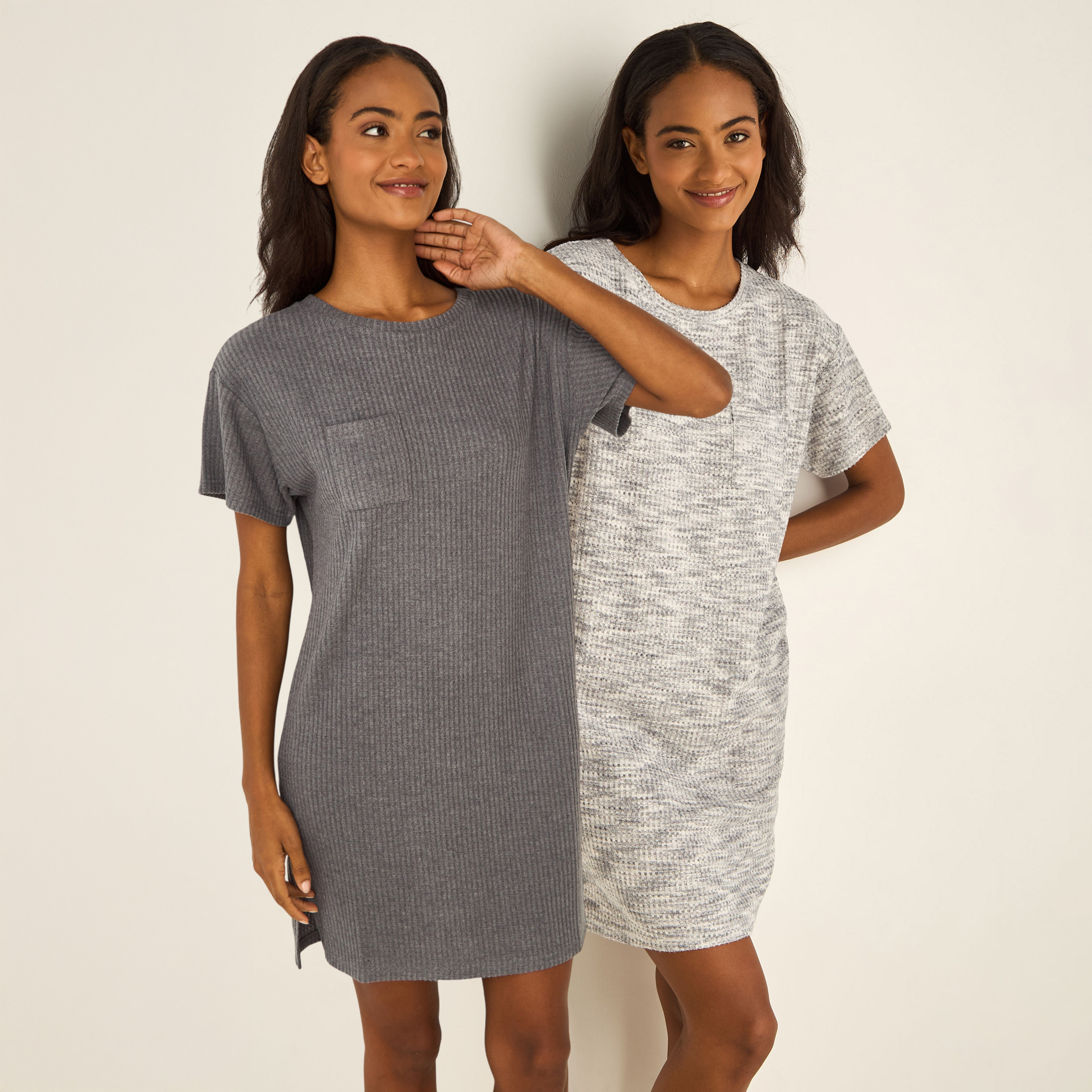 قميص نوم بياقة مستديرة - طقم من 2-women-clothing-nightwear-nighties-image-1