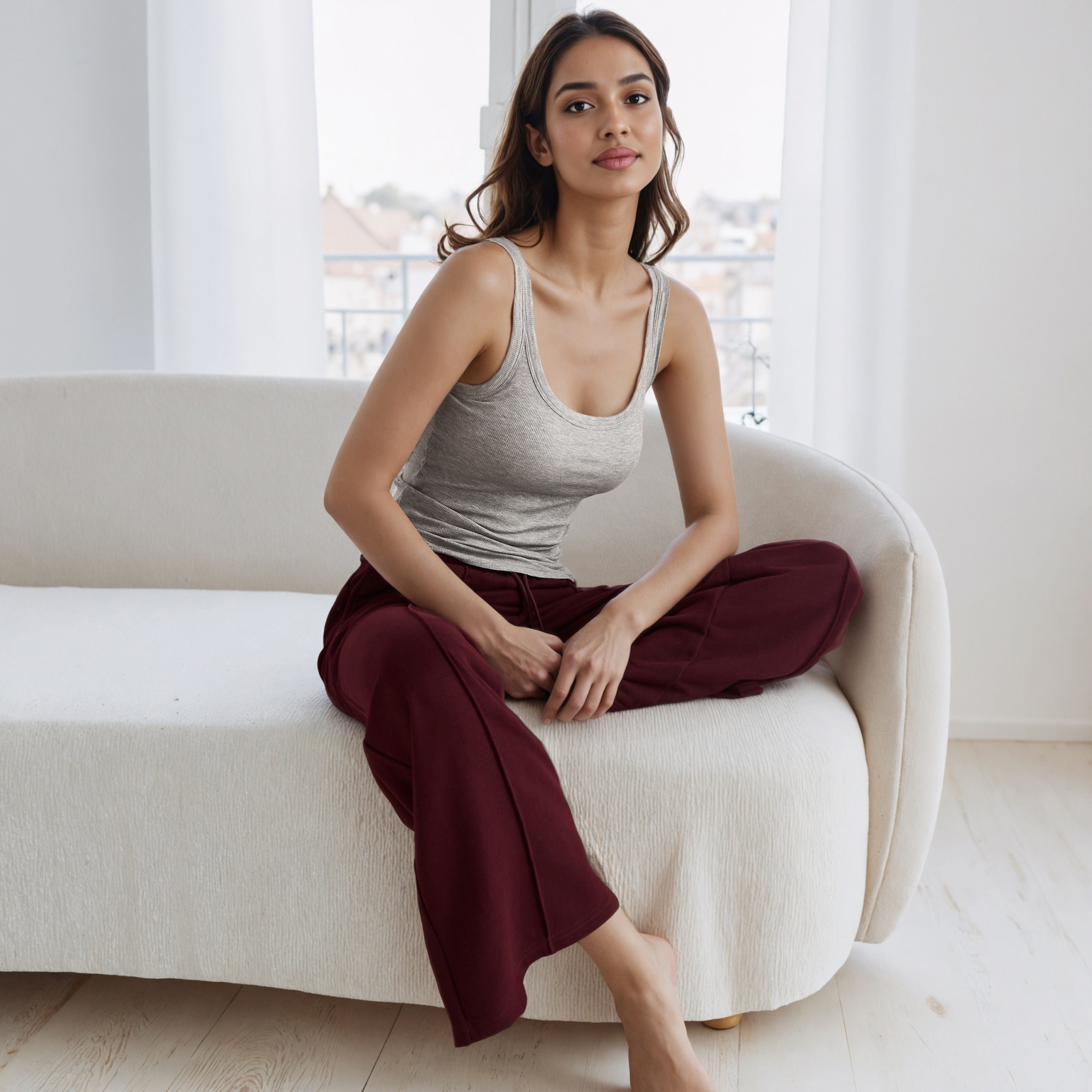 Ribbed Sleeveless Shaping Tank Top with Scoop Neck-women-clothing-tshirts-image-5