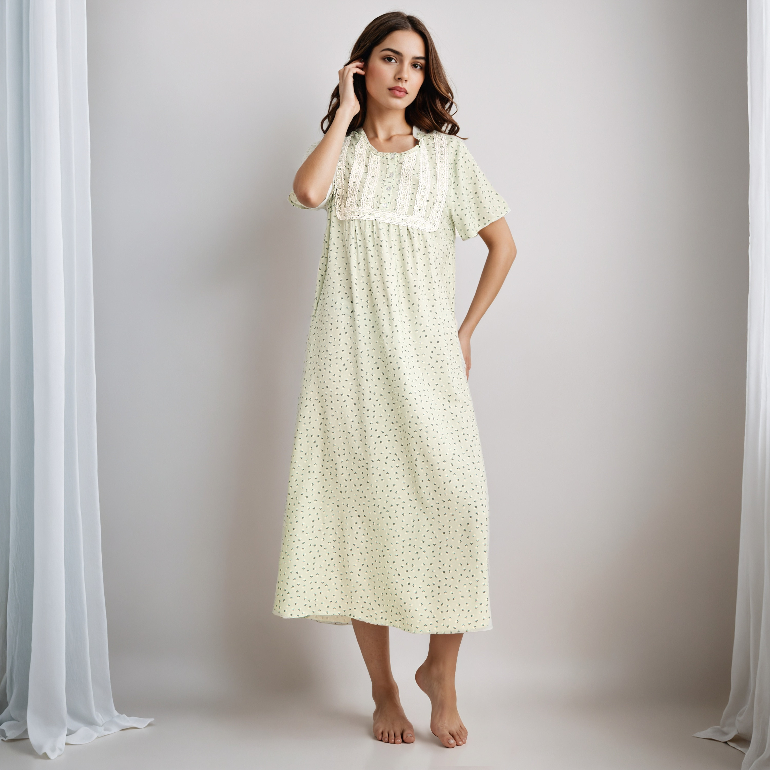 قميص نوم رايون بأكمام قصيرة-women-clothing-nightwear-nighties-image-1