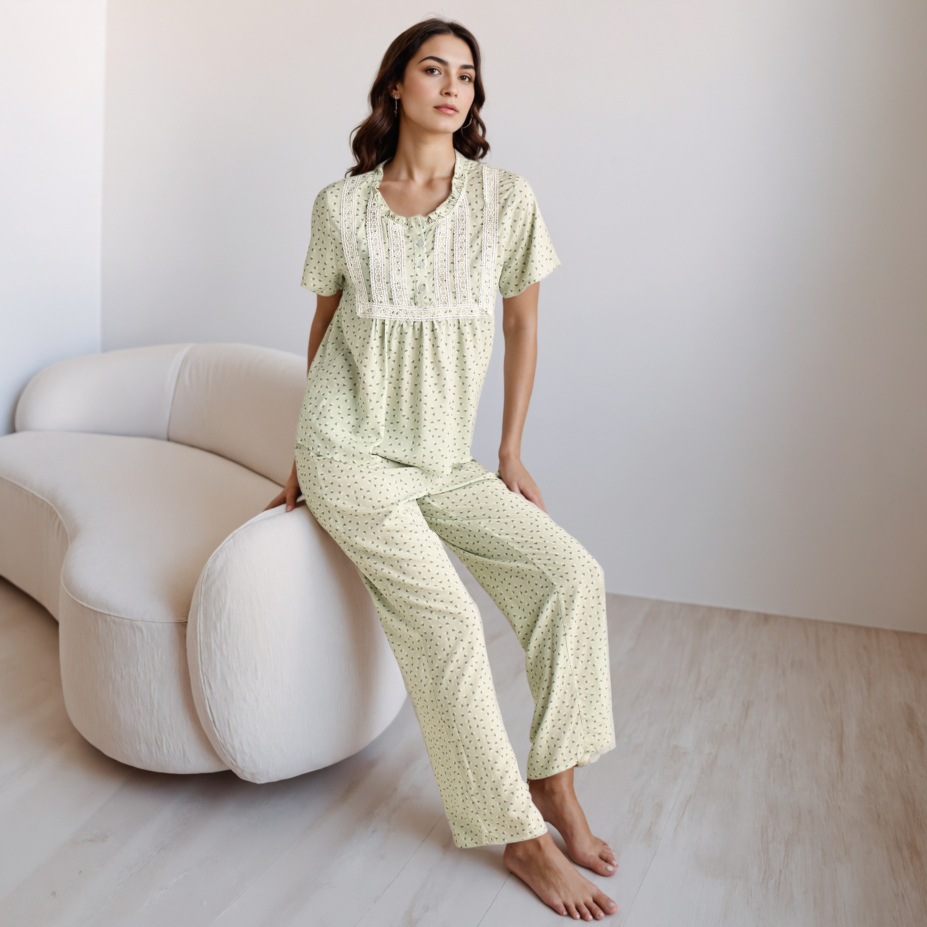 Pyjama Set Top and Trousers Rayon-women-clothing-nightwear-pyjamas-longsets-image-1