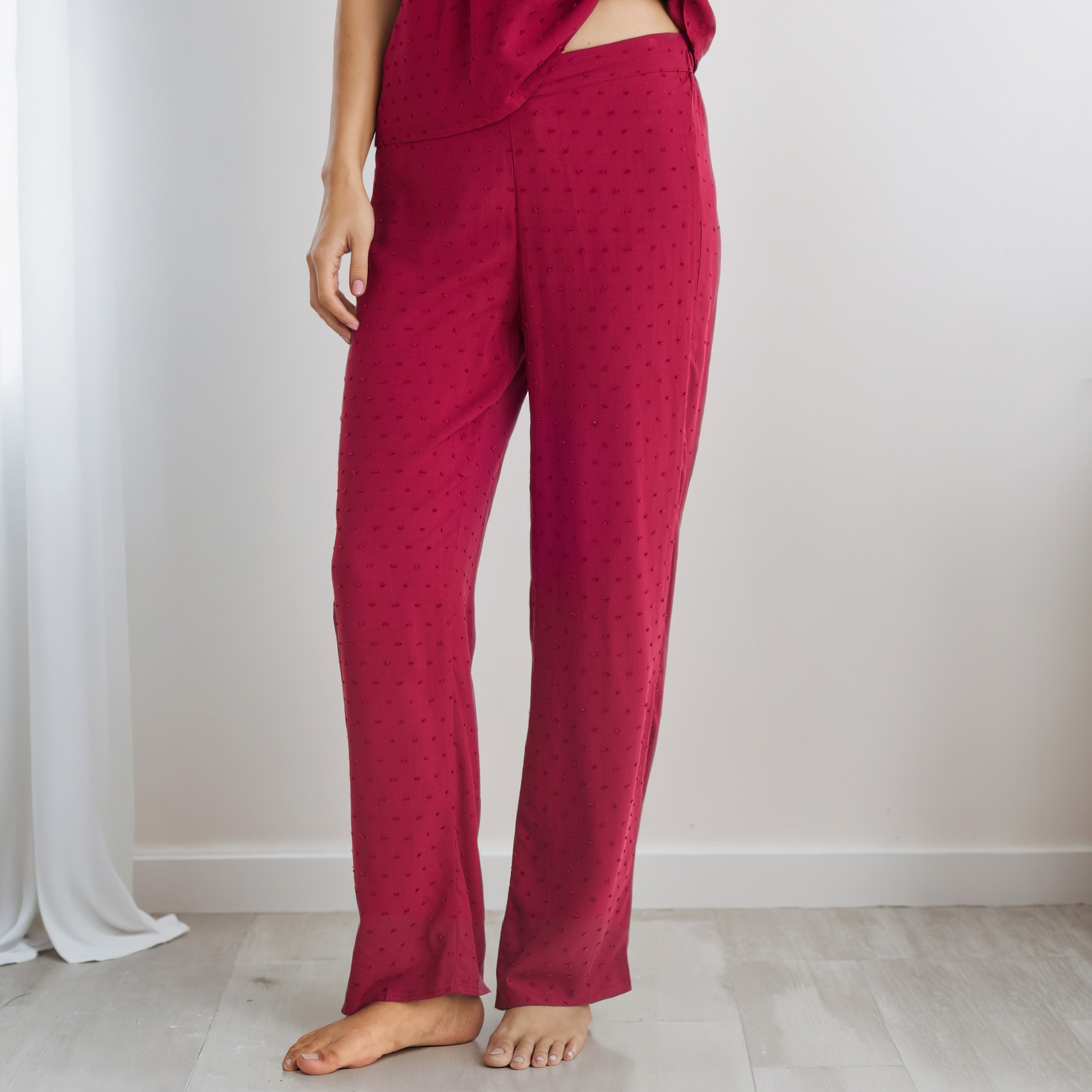 Pyjama Set Button Placket Top and Trousers Rayon-women-clothing-nightwear-pyjamas-longsets-image-4