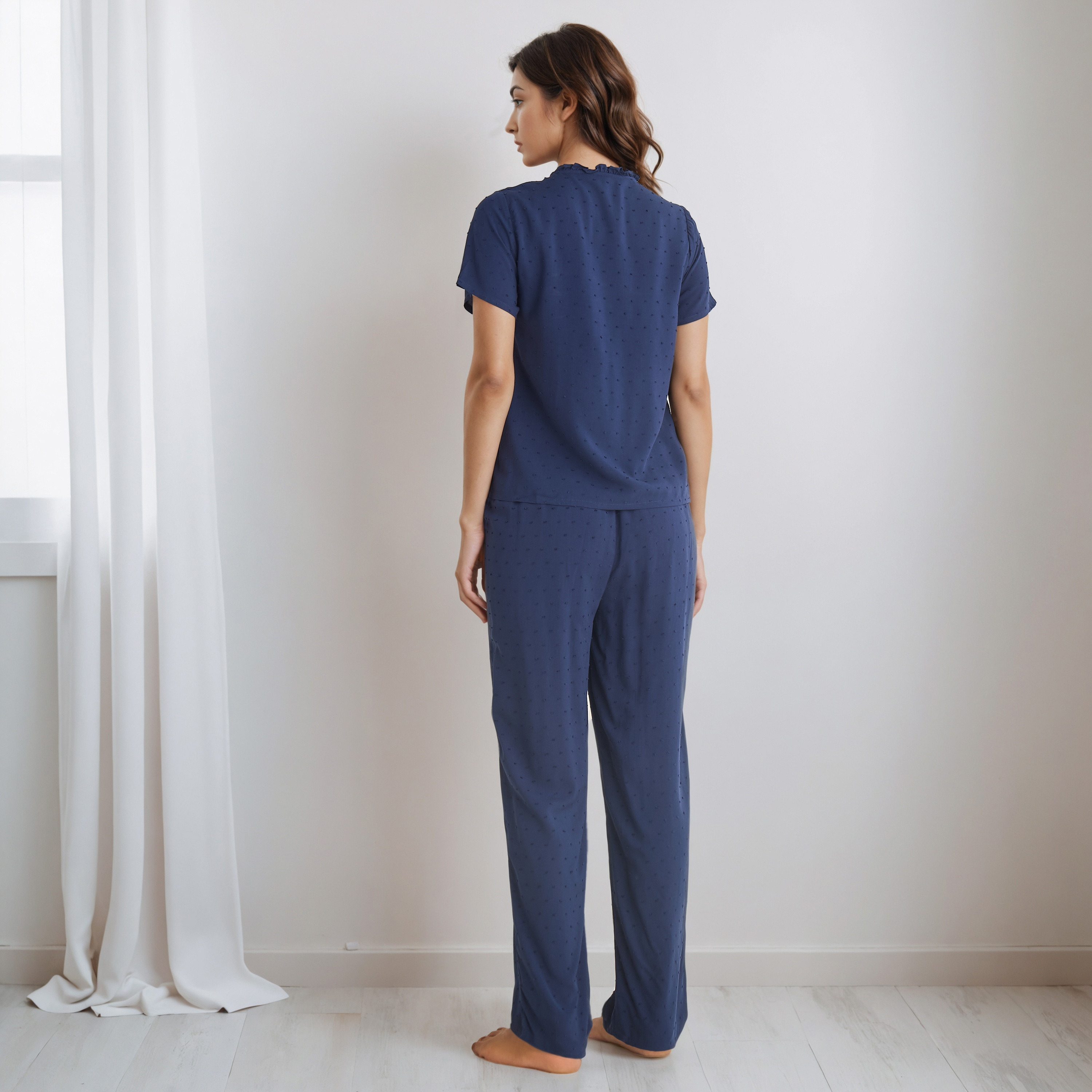 Pyjama Set Button Placket Top and Trousers Rayon-women-clothing-nightwear-pyjamas-longsets-image-9