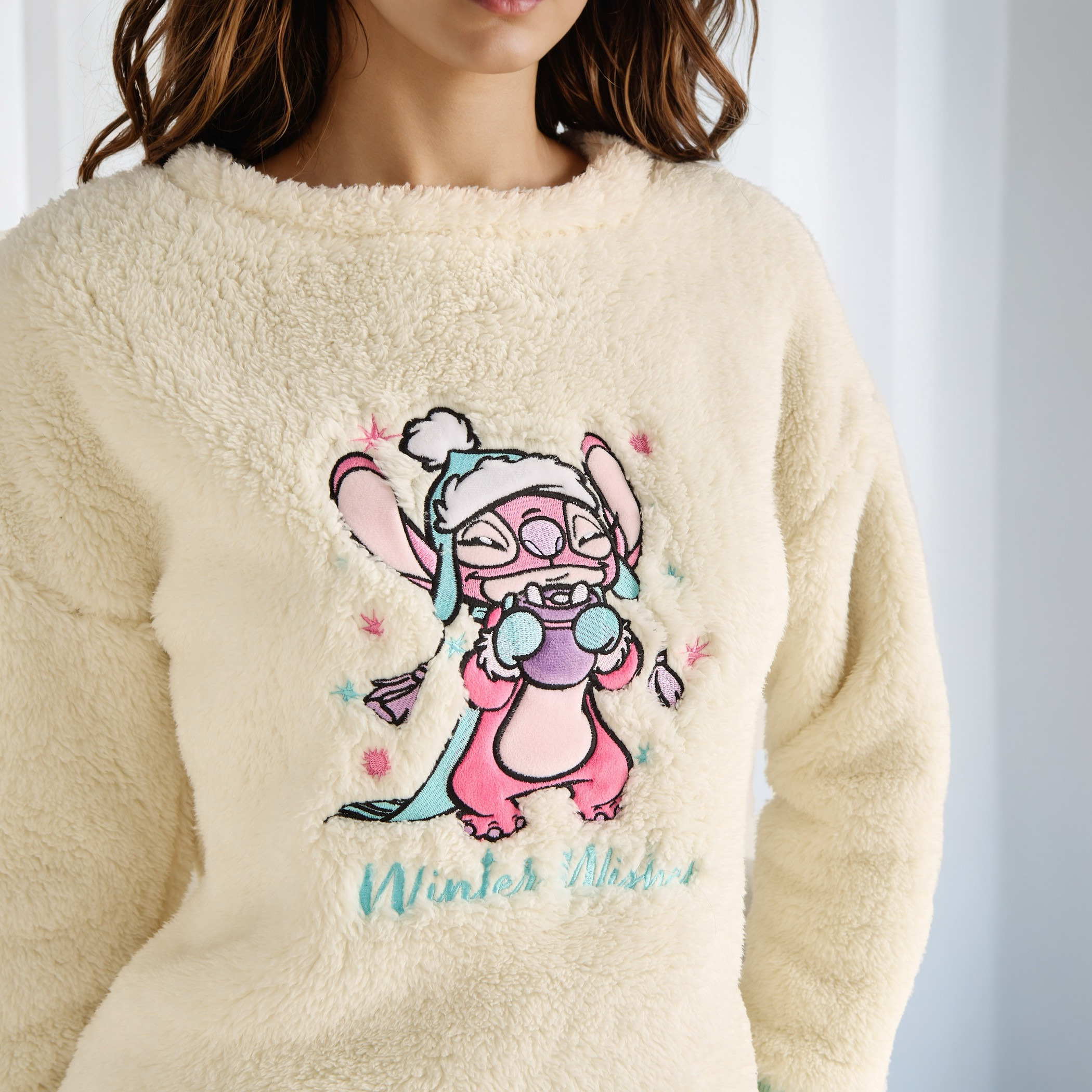 Pyjama Set Stitch Embroidered T-shirt & Trousers-women-clothing-nightwear-pyjamas-longsets-image-5