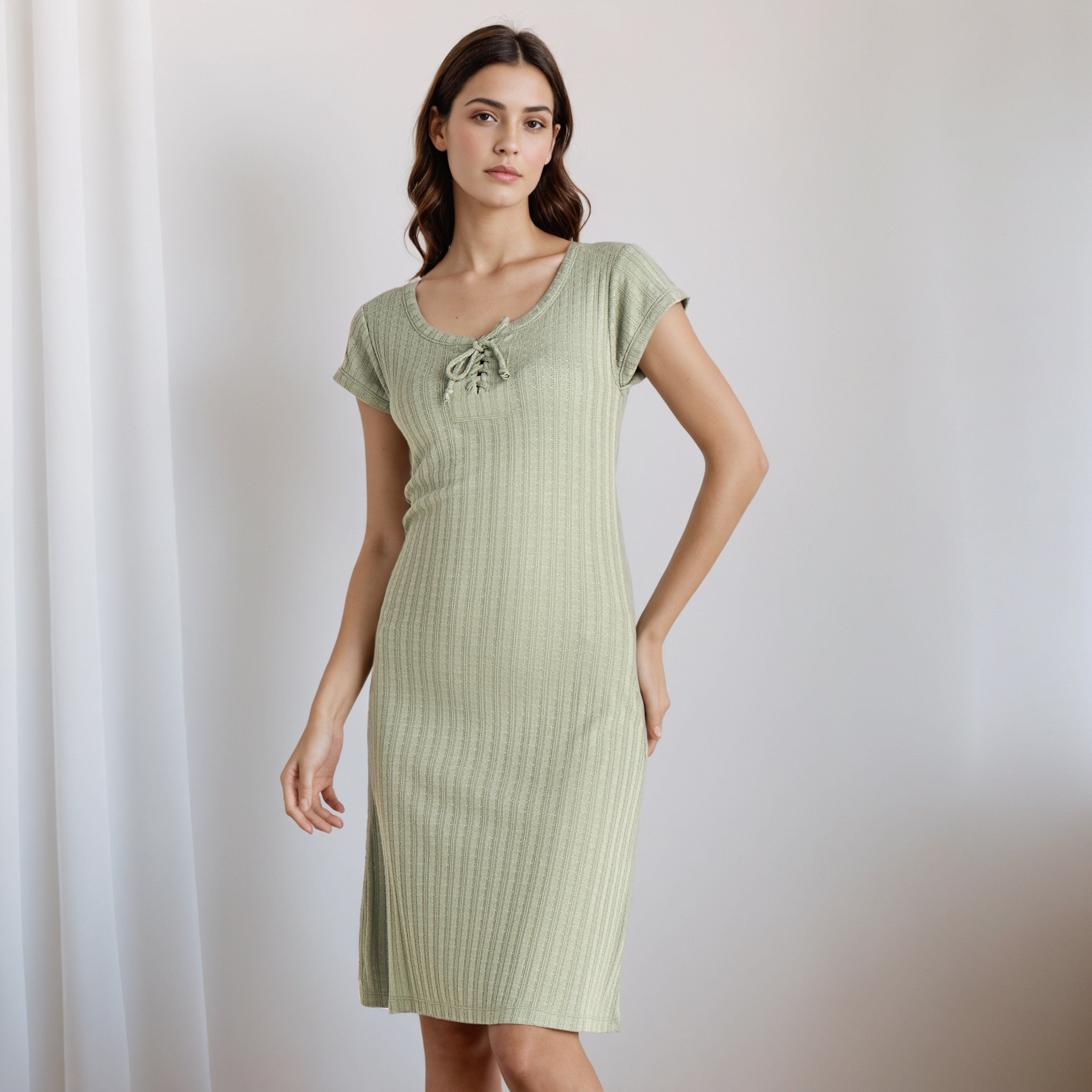 قميص نوم من مزيج الفيسكوز برباط على الرقبة-women-clothing-nightwear-nighties-image-6