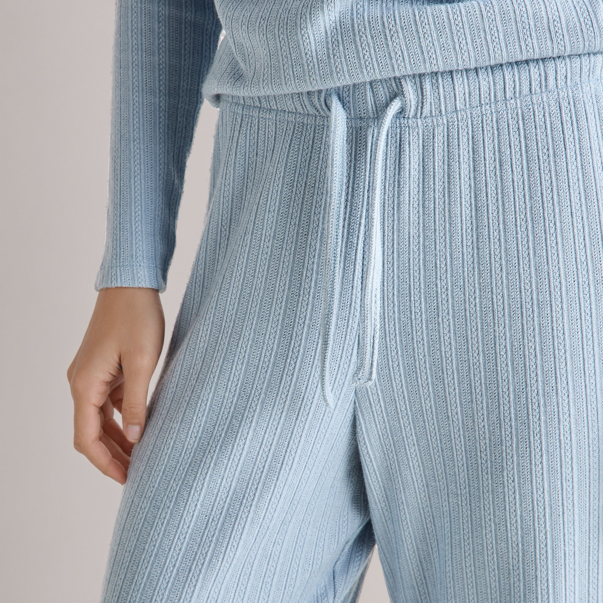 Pyjama Set Textured Top & Trousers Polyester Blend-women-clothing-nightwear-pyjamas-longsets-image-12