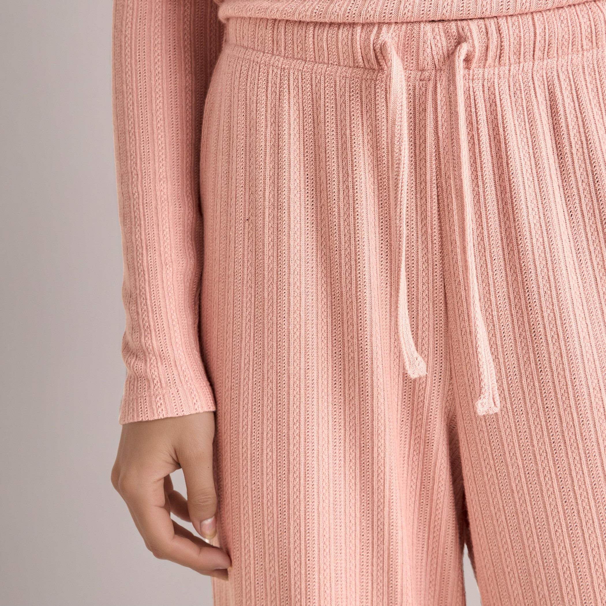 Pyjama Set Textured Top & Trousers Polyester Blend-women-clothing-nightwear-pyjamas-longsets-image-6