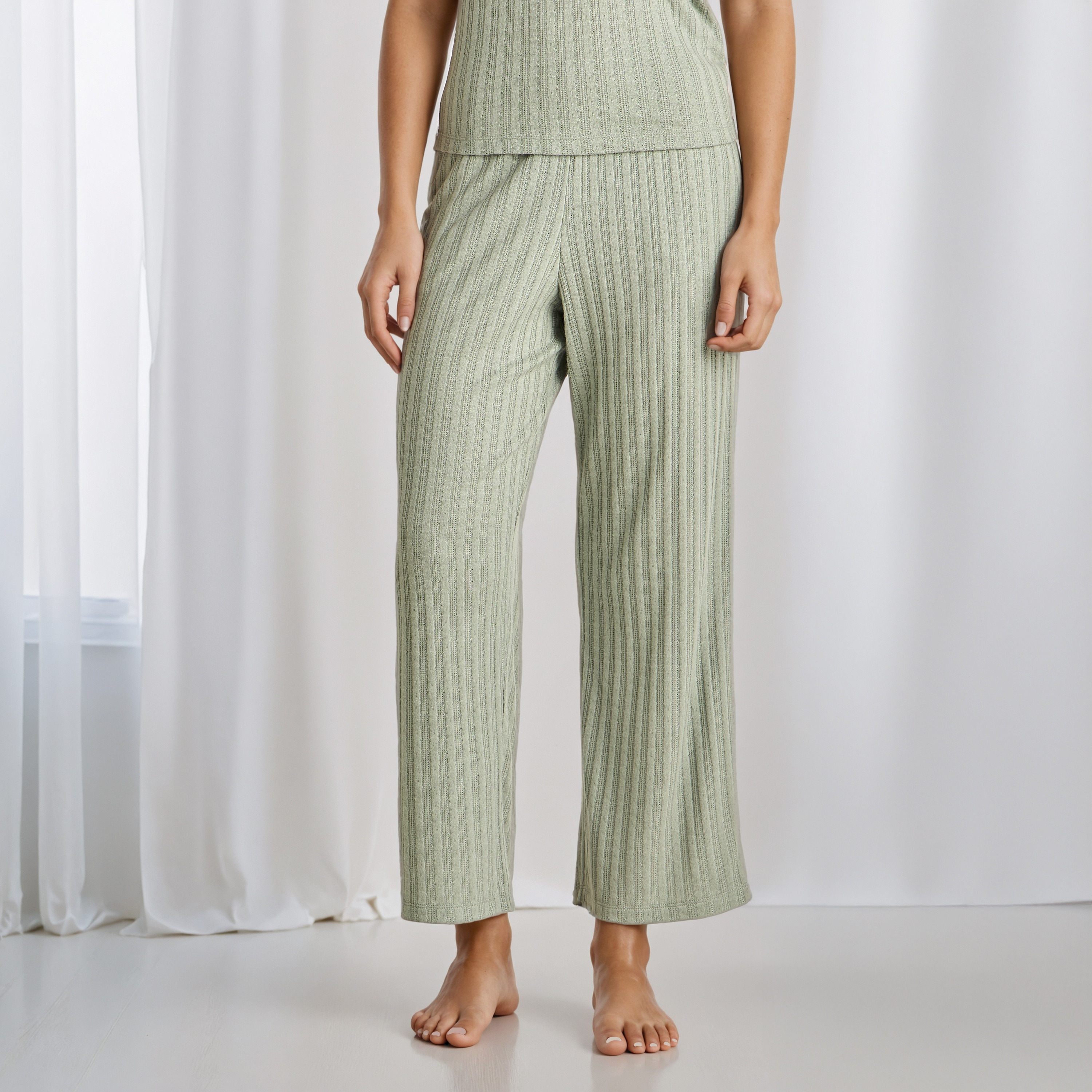 طقم بيجاما  تيشيرت وبنطلون برباط من مزيج الفيسكوز-women-clothing-nightwear-pyjamas-longsets-image-5