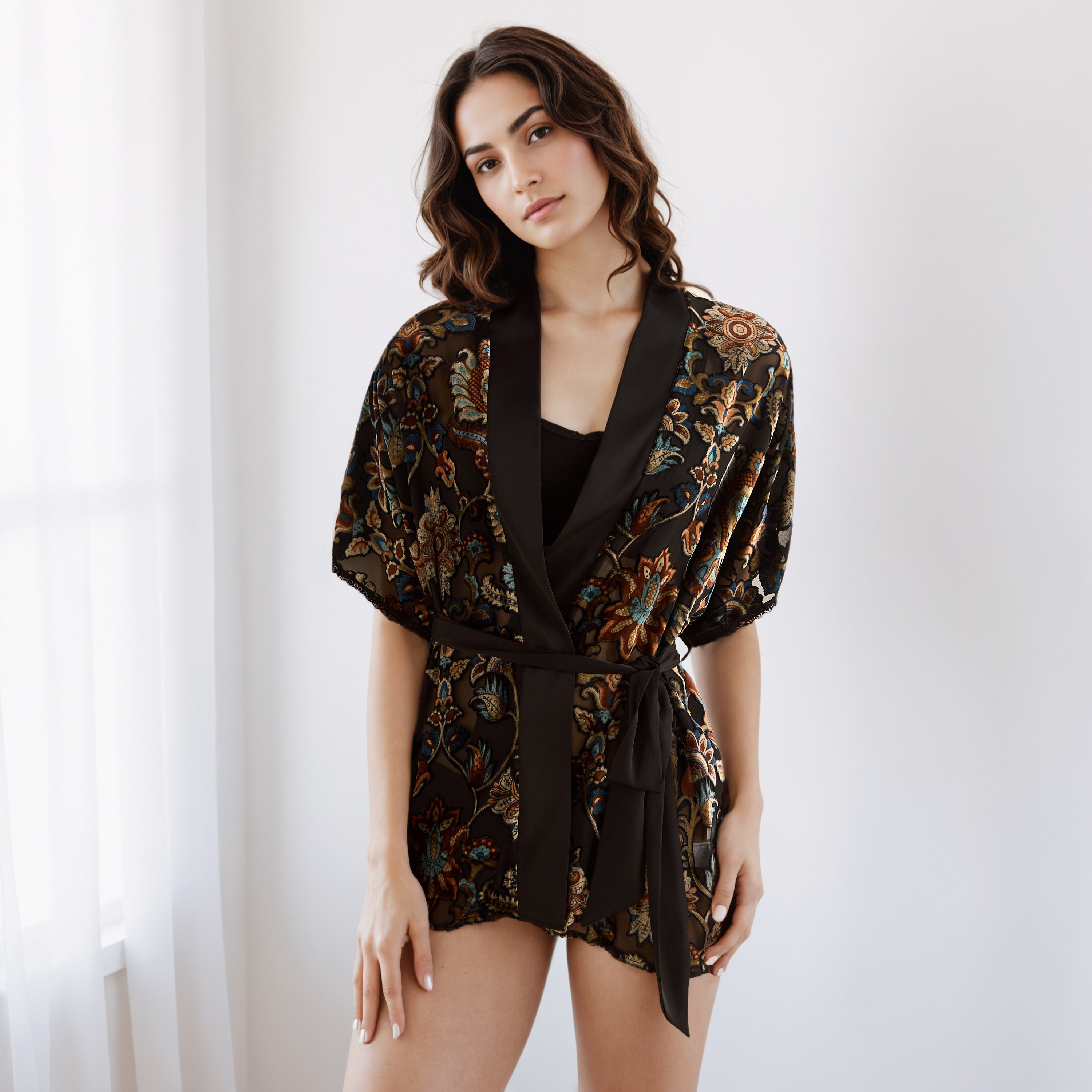 Robe Mini Length with Belt-women-clothing-nightwear-robes-image-2