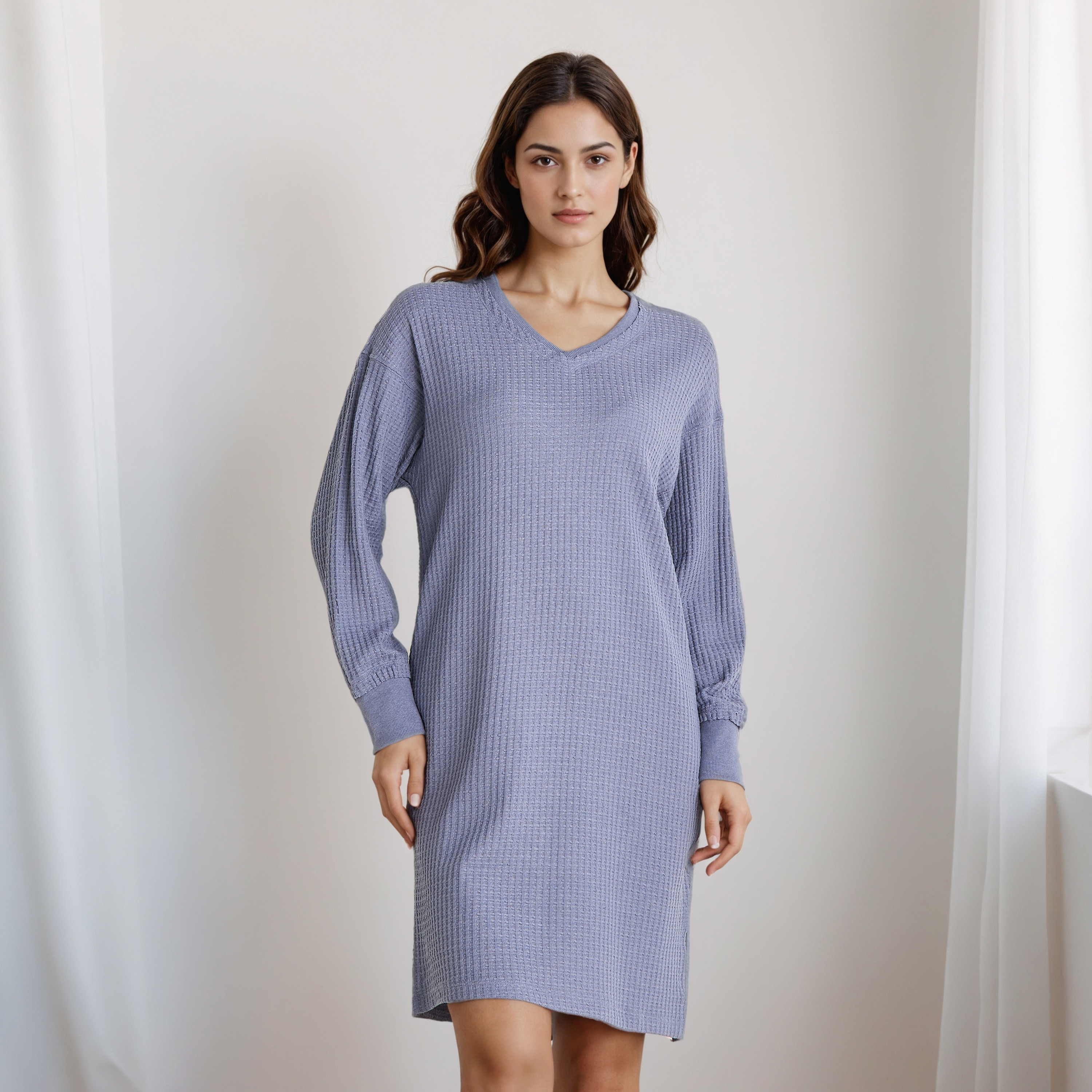 Nighty with V-neck-women-clothing-nightwear-nighties-image-1
