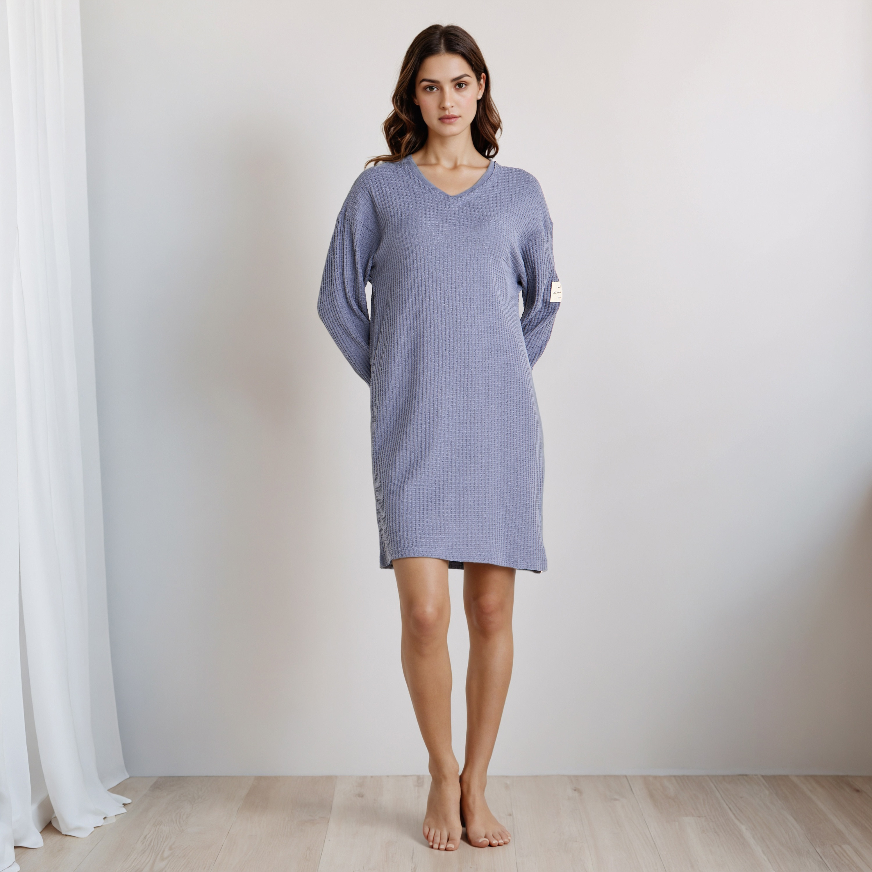 Nighty with V-neck-women-clothing-nightwear-nighties-image-2
