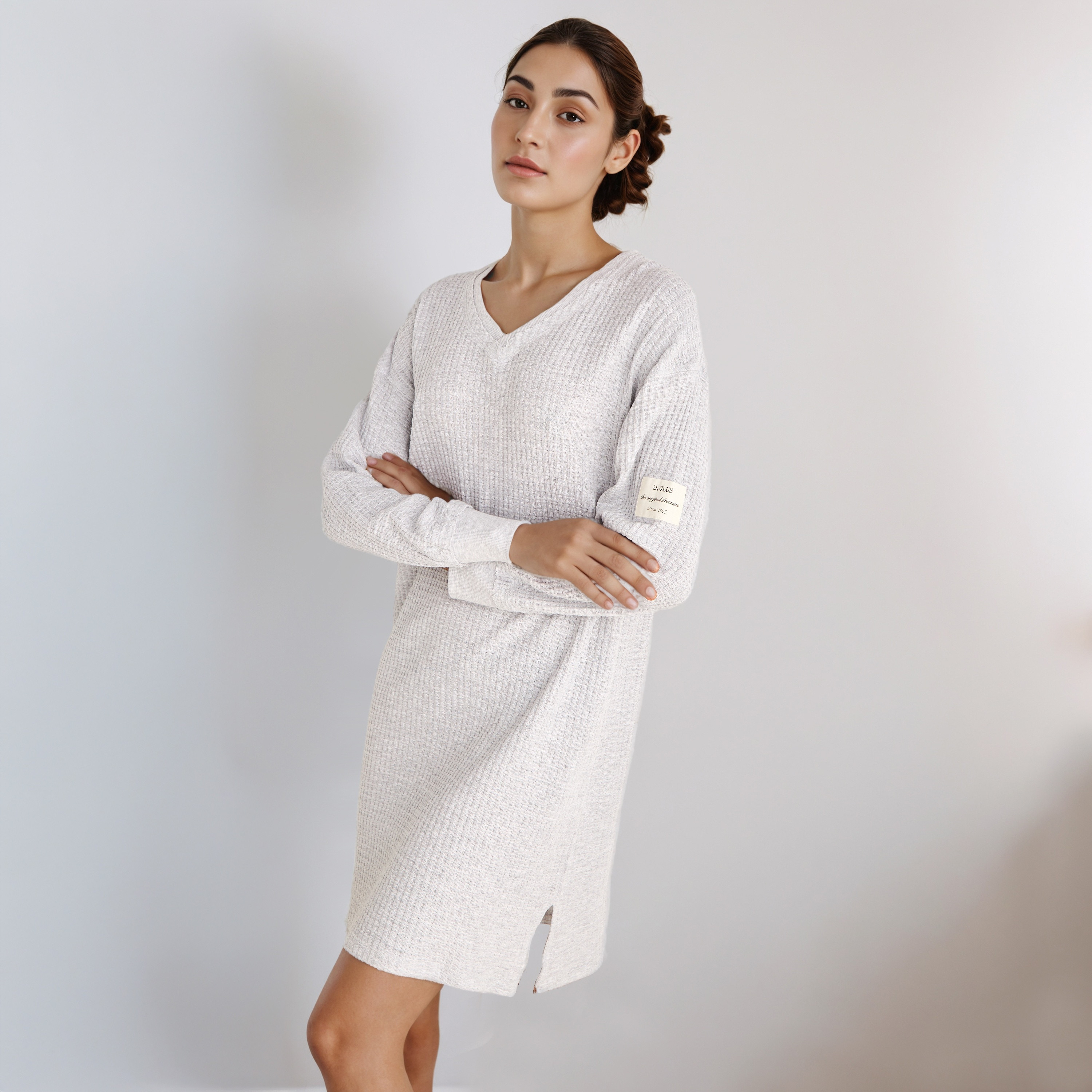 Nighty with V-neck-women-clothing-nightwear-nighties-image-1