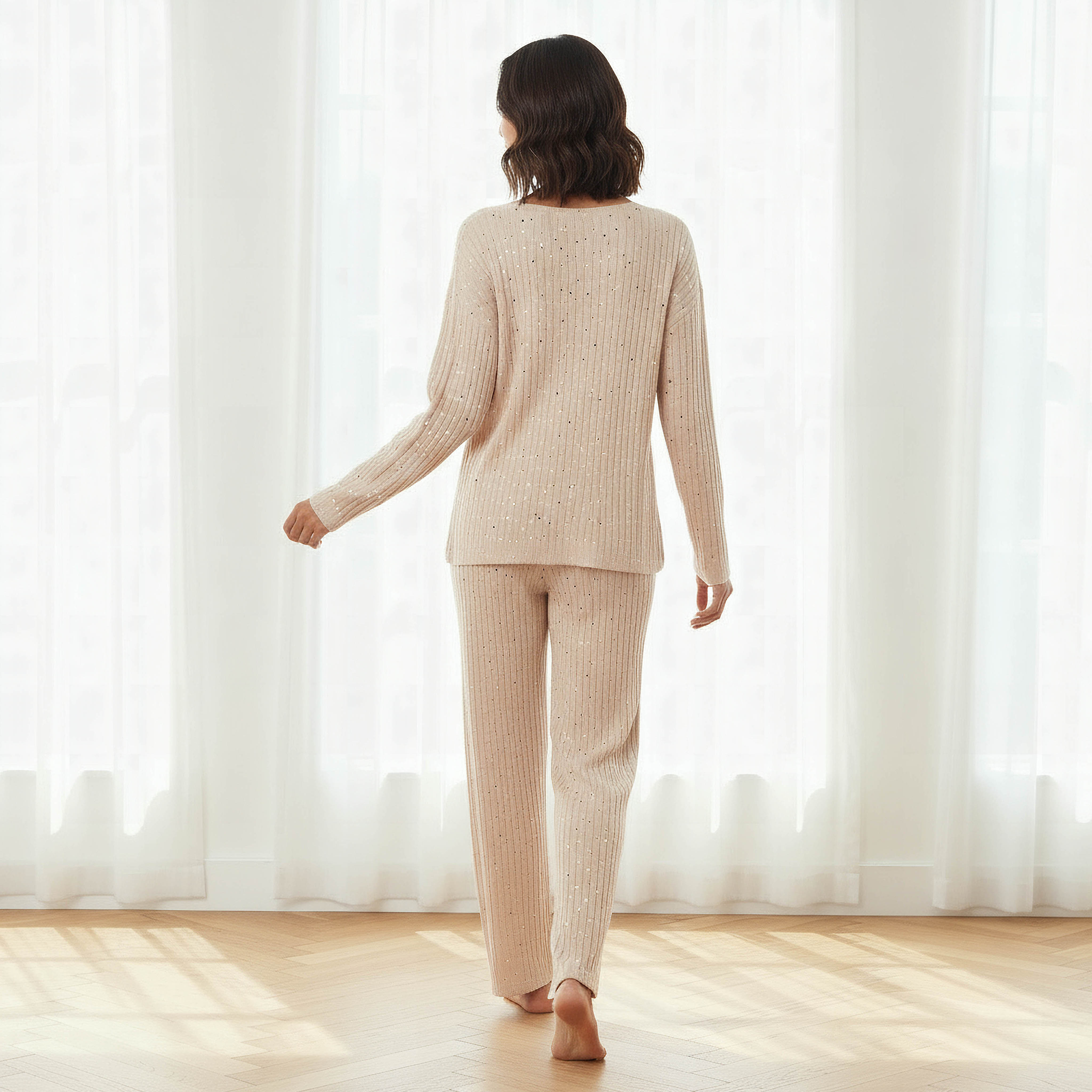 Pyjama Set Ribbed Top & Trousers-women-clothing-nightwear-pyjamas-longsets-image-3