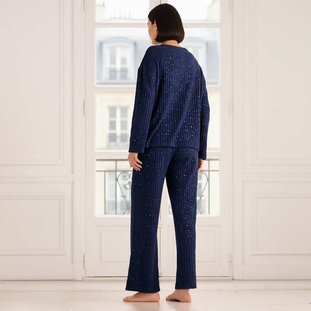 Pyjama Set Ribbed Top & Trousers-women-clothing-nightwear-pyjamas-longsets-image-3