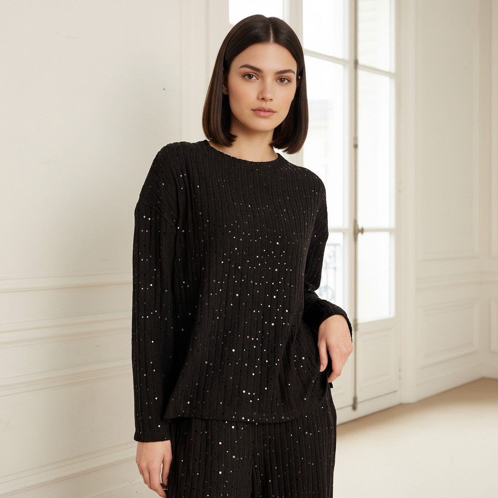 Pyjama Set Ribbed Top & Trousers-women-clothing-nightwear-pyjamas-longsets-image-2