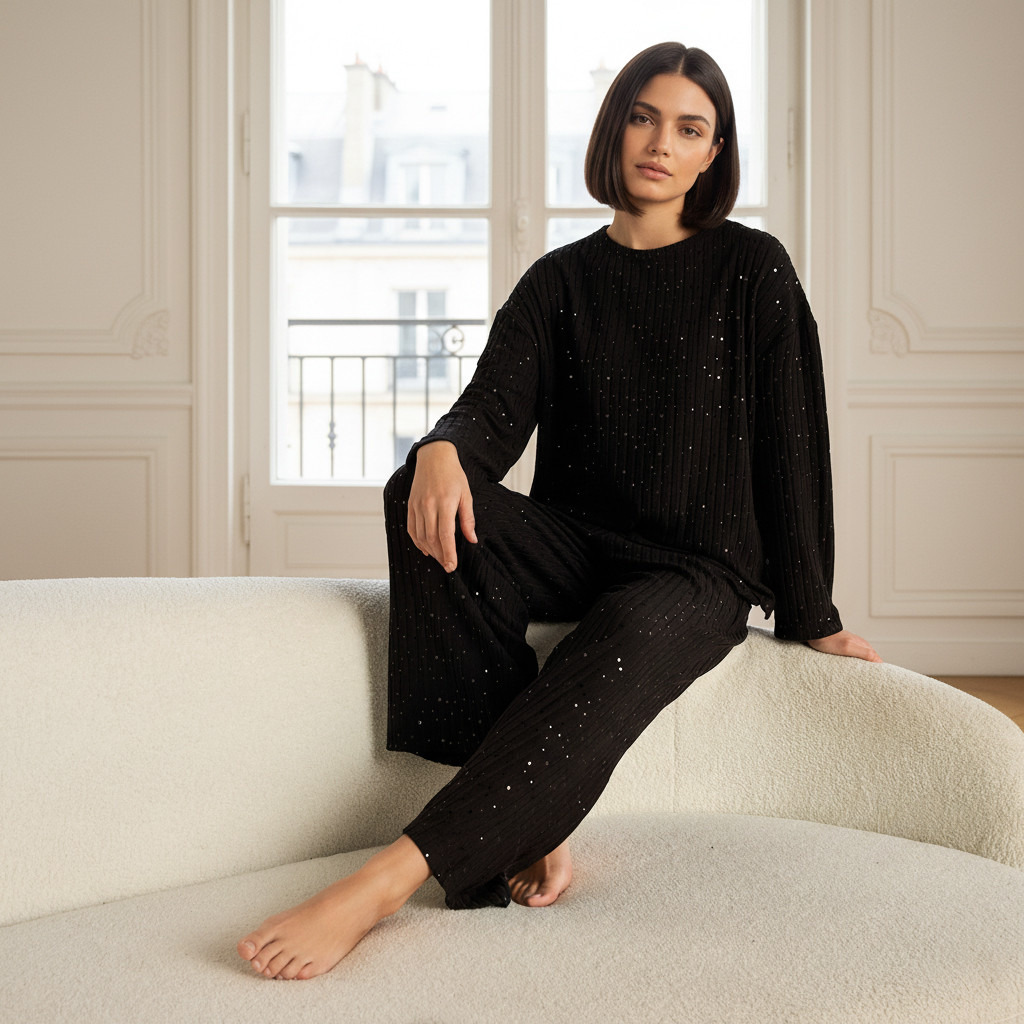 Pyjama Set Ribbed Top & Trousers-women-clothing-nightwear-pyjamas-longsets-image-7