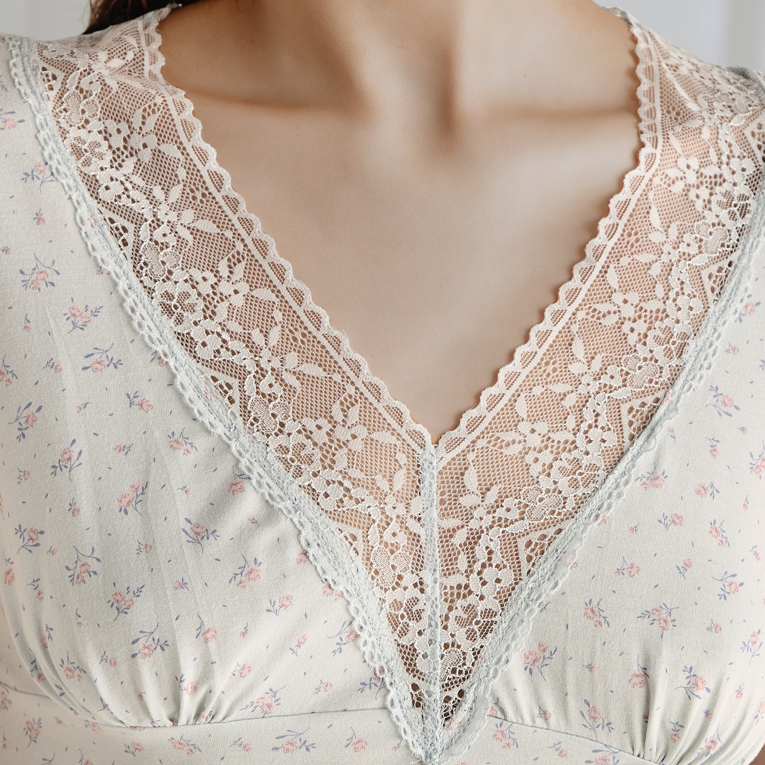 Pyjama Set Lace Trim Top & Trousers-women-clothing-nightwear-pyjamas-longsets-image-5