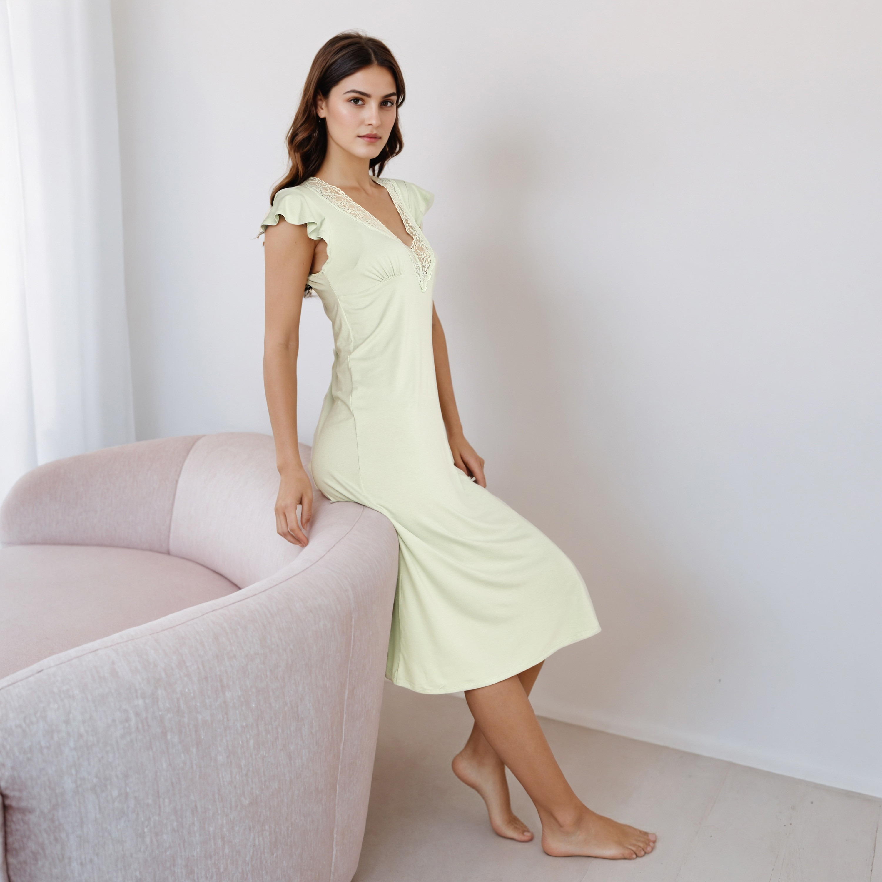 Nighty Midi with V-neck-women-clothing-nightwear-nighties-image-2