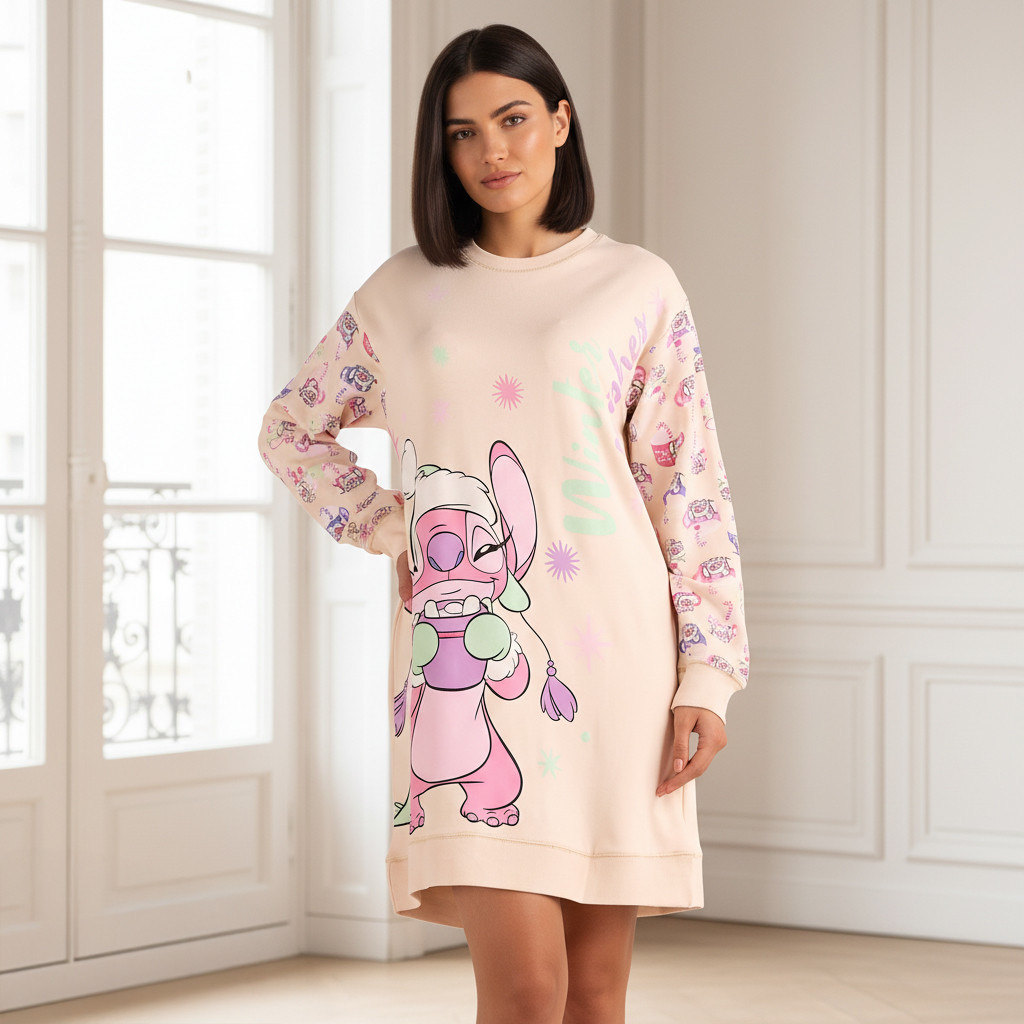 Sleepshirt Long Sleeves with Angel Print-women-clothing-nightwear-nighties-image-1