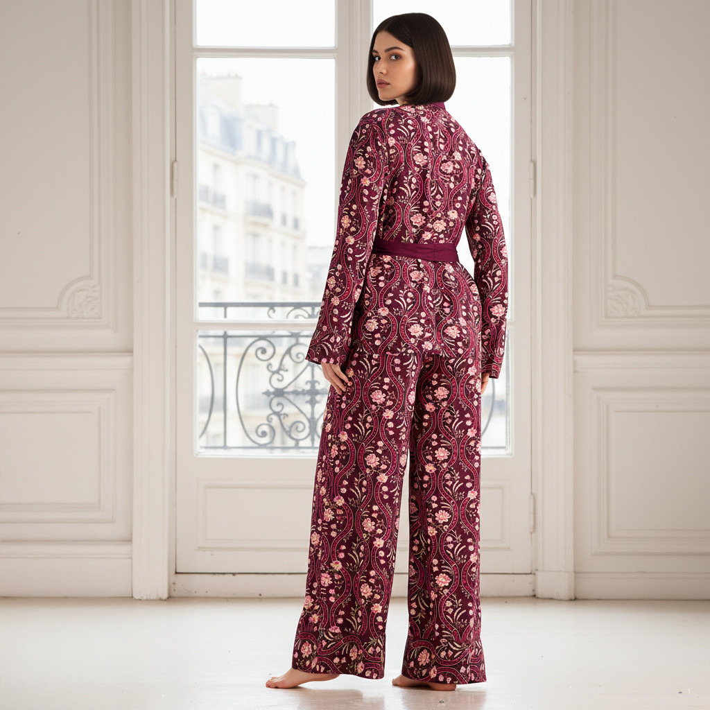 Pyjama Set Shirt & Trousers Viscose-women-clothing-nightwear-pyjamas-longsets-image-3