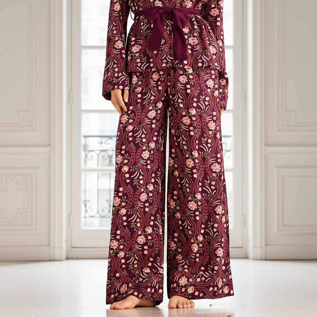 Pyjama Set Shirt & Trousers Viscose-women-clothing-nightwear-pyjamas-longsets-image-4