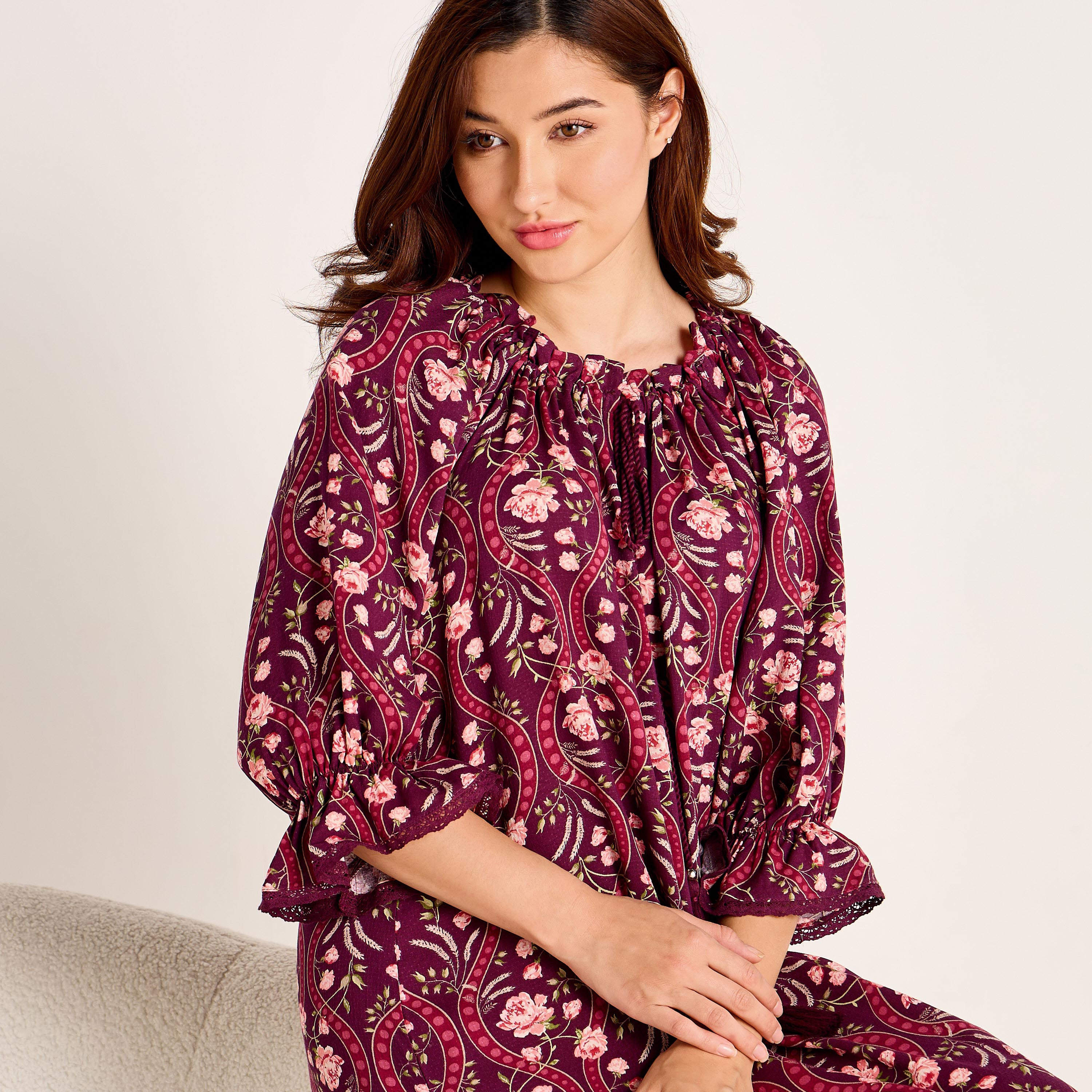 Nighty Maxi Length Viscose with Round Neck-women-clothing-nightwear-nighties-image-4