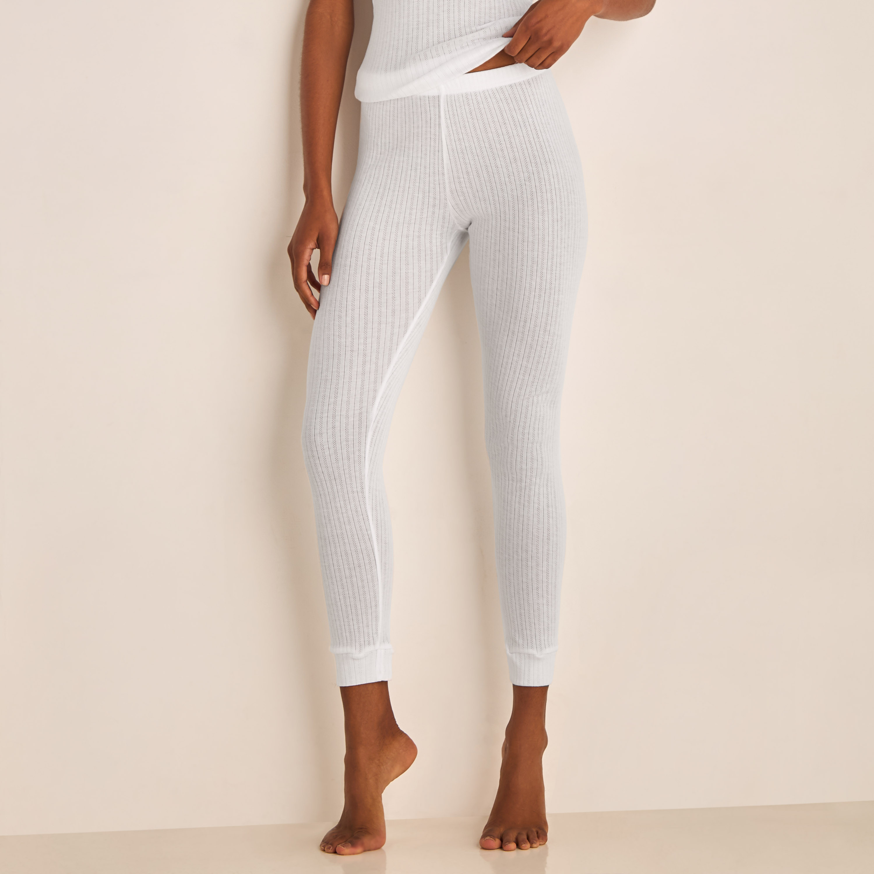 بنطلون ليقنز حراري من مزيج القطن بخصر مطاطي-women-clothing-lingerie-thermals-image-6